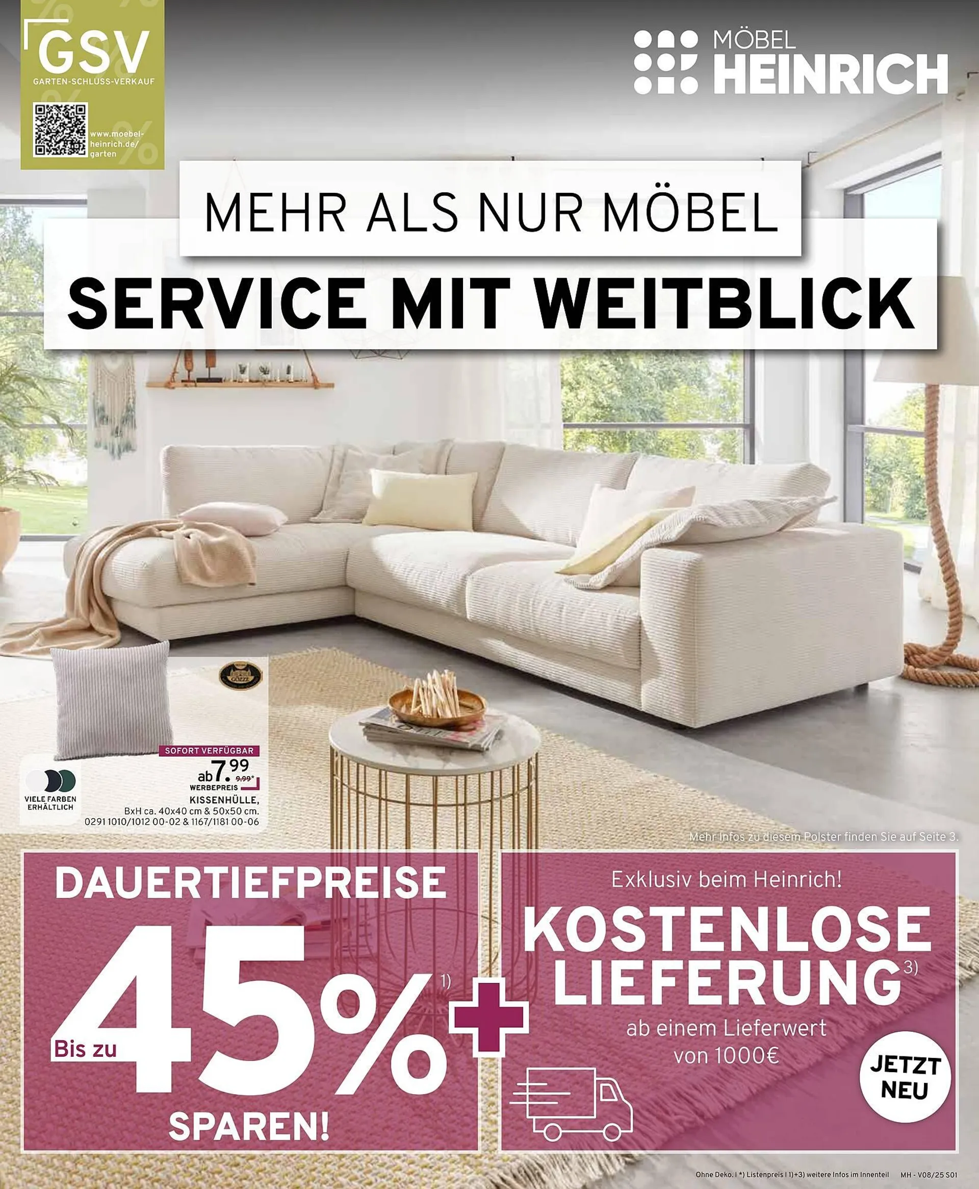 Möbel Heinrich Prospekt von 30. Juli bis 24. August 2025 - Prospekt seite 1
