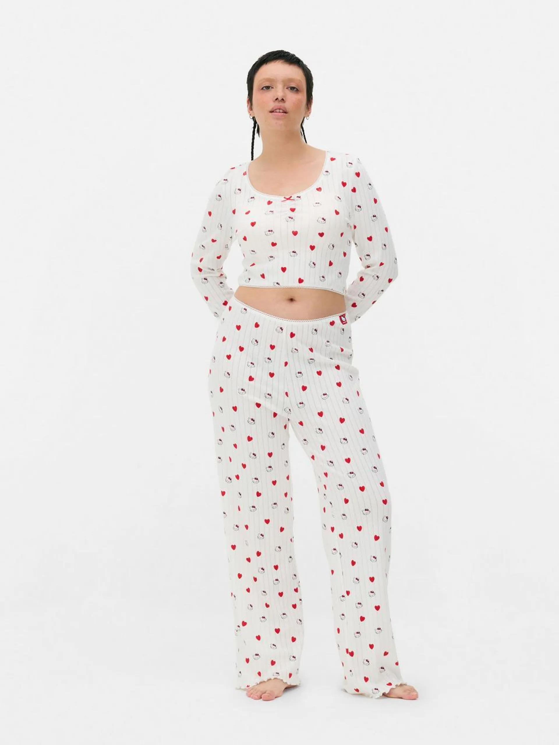 Hello Kitty Pointelle Knit Pyjama Top