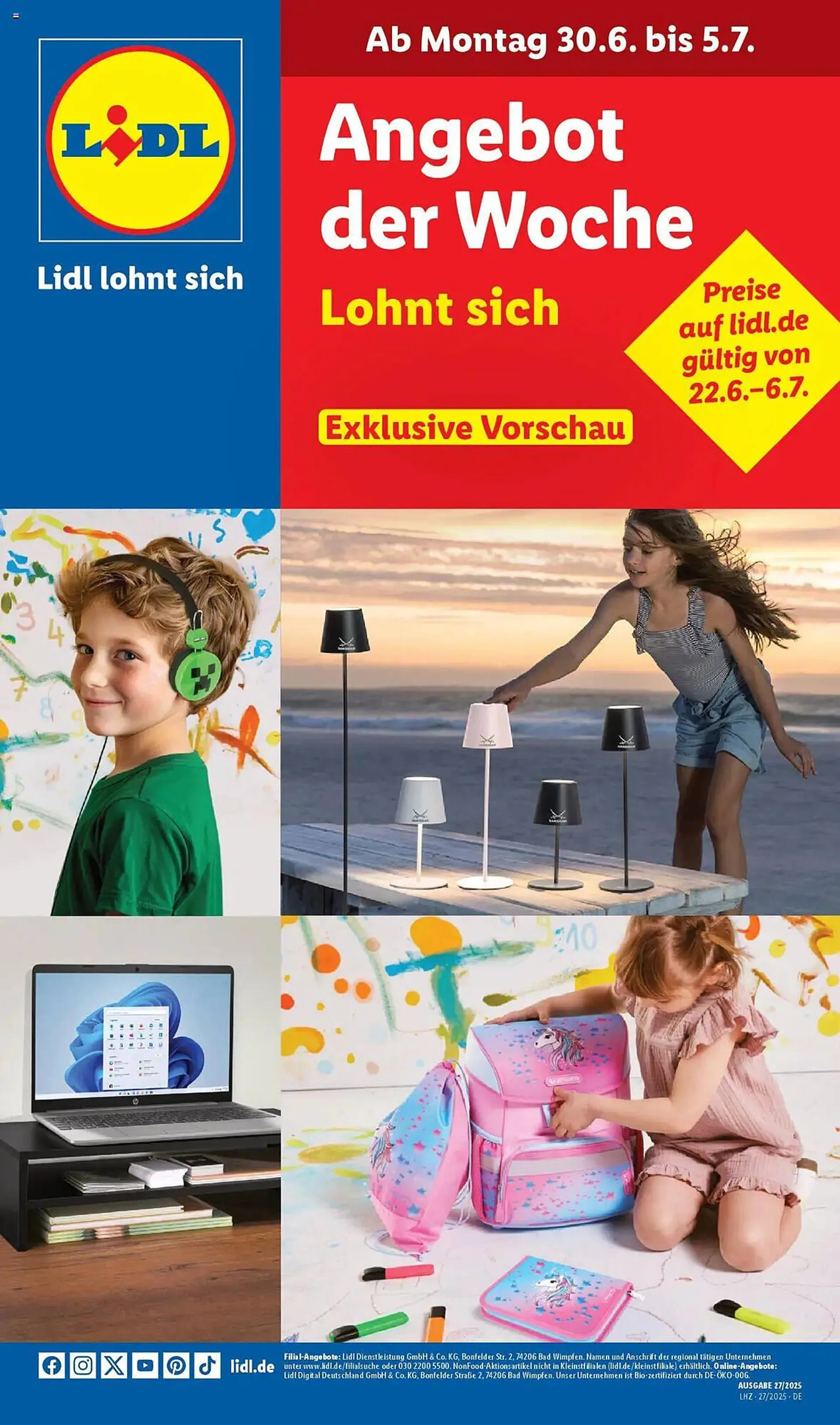 Lidl Prospekt von 30. Juni bis 5. Juli 2025 - Prospekt seite 1