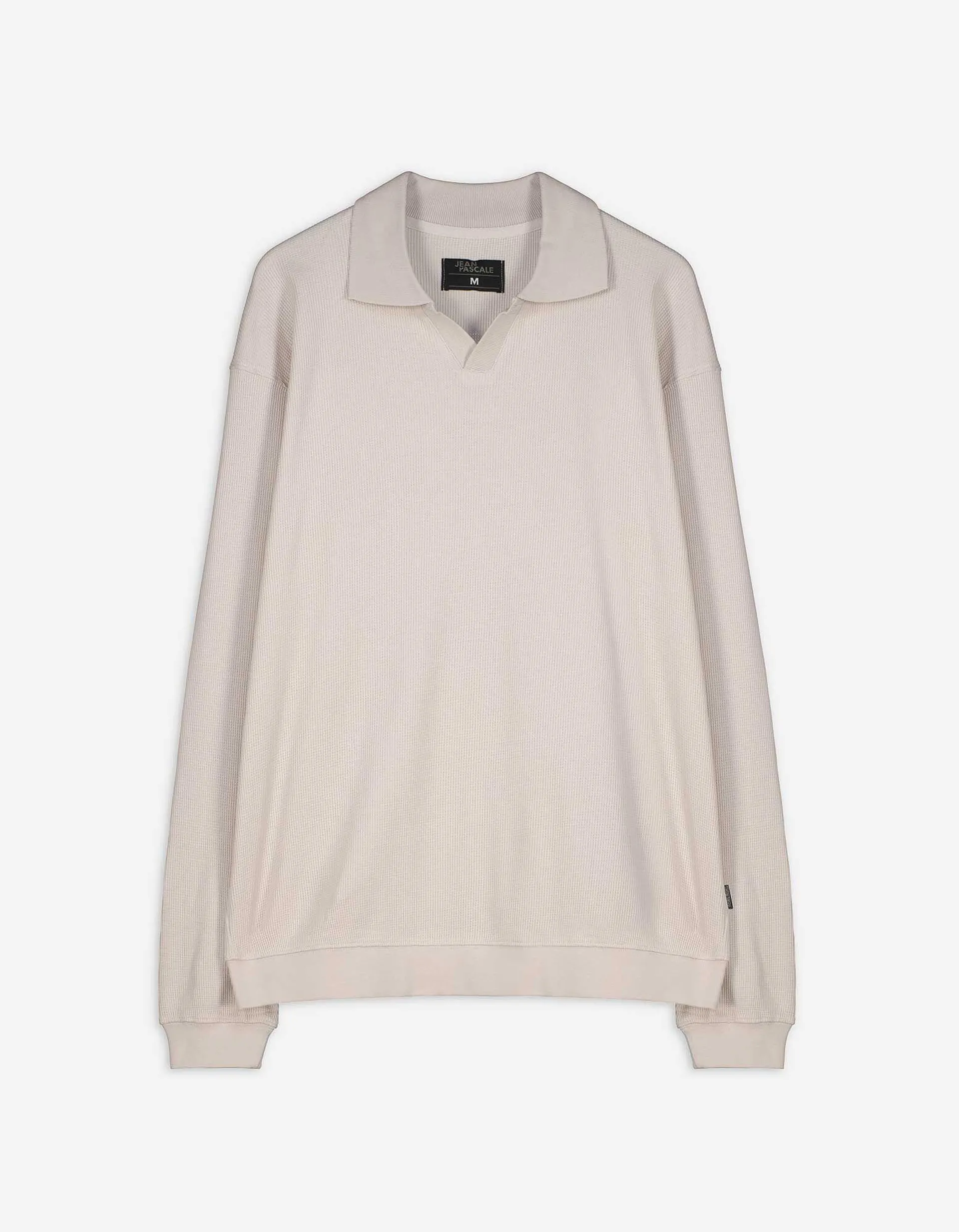 Langarmshirt - Hemdkragen - beige