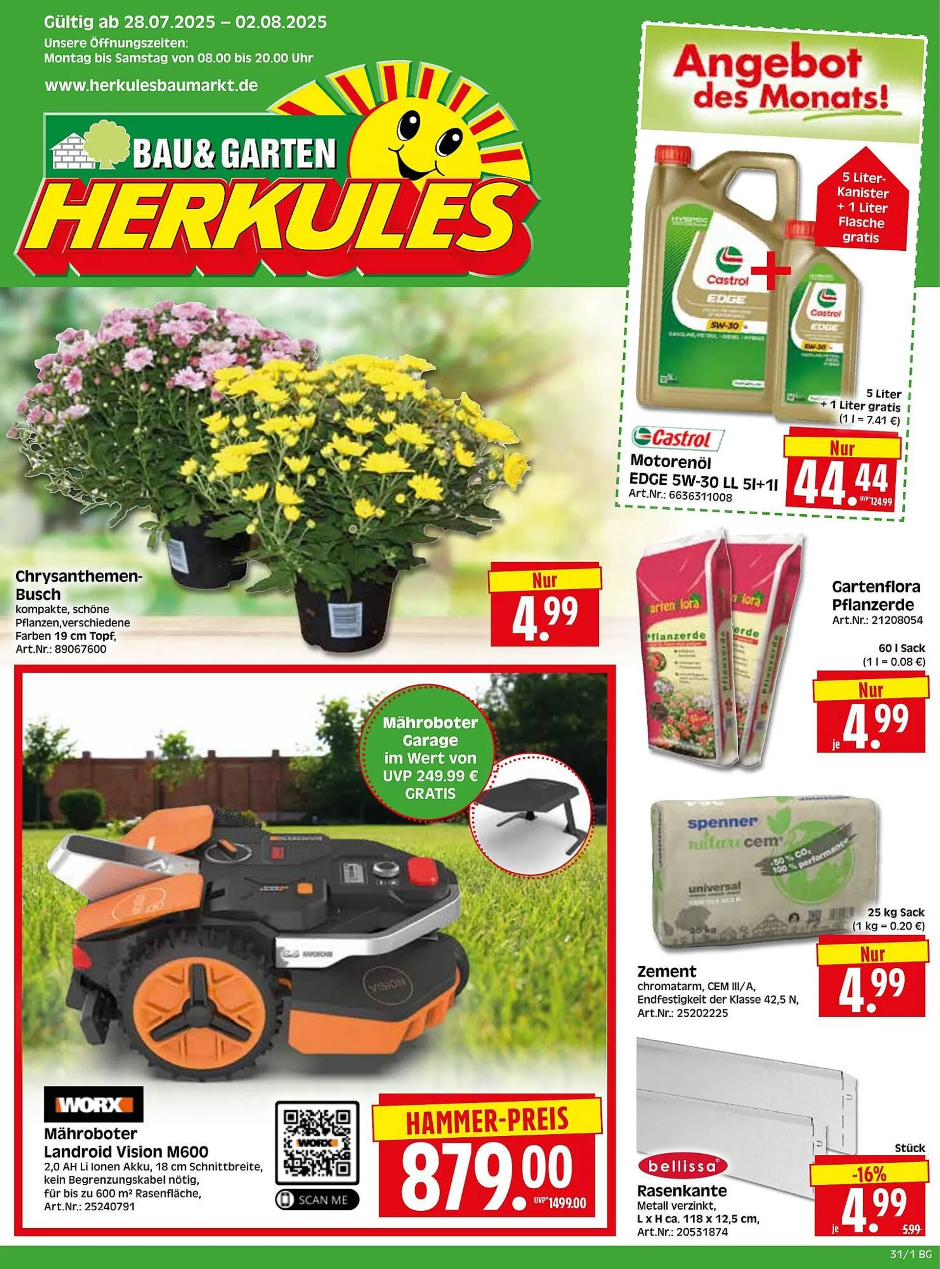 Herkules Baumarkt Prospekt von 28. Juli bis 2. August 2025 - Prospekt seite 1