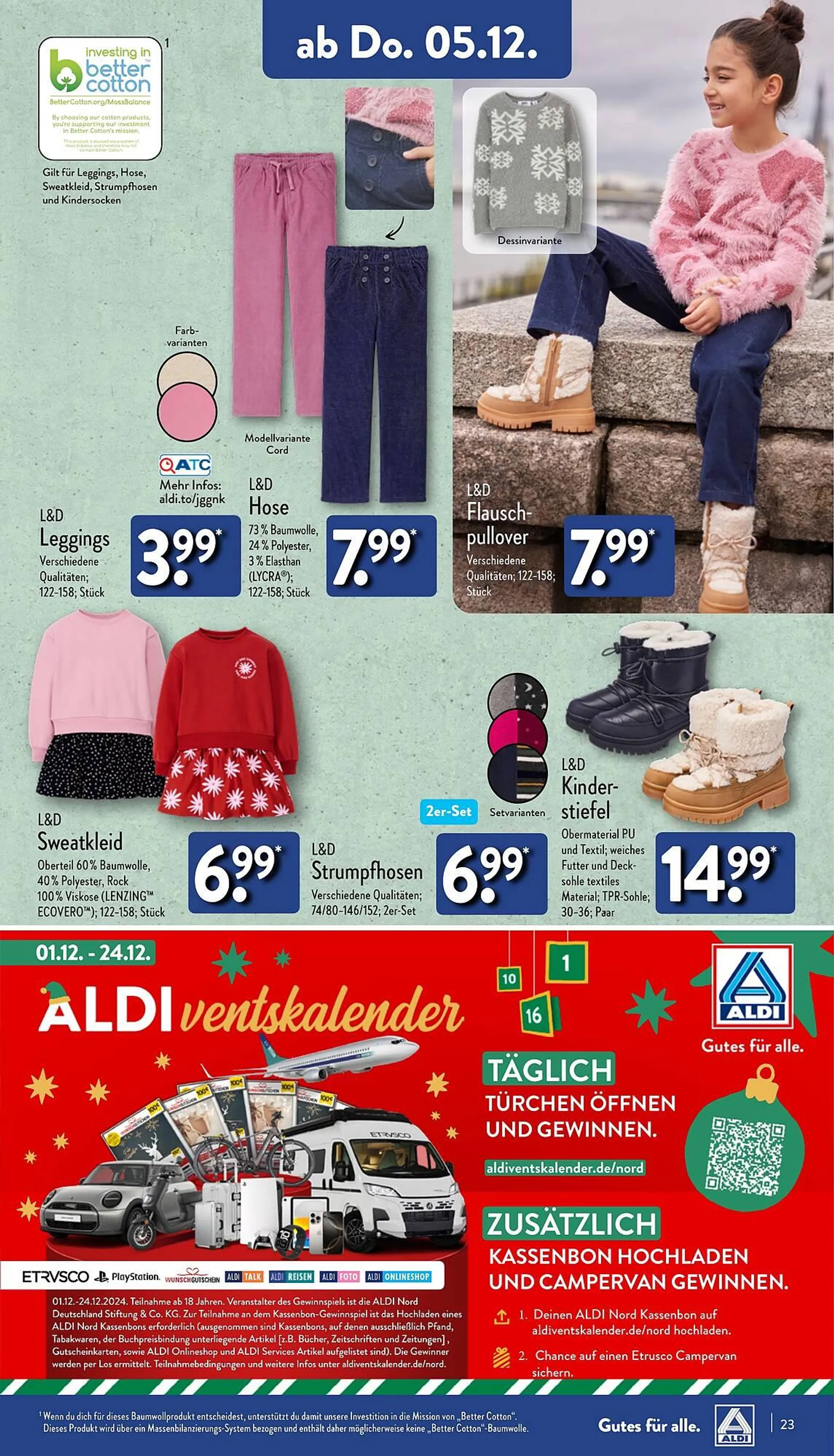 Aldi Nord Prospekt von 2. Dezember bis 7. Dezember 2024 - Prospekt seite 23