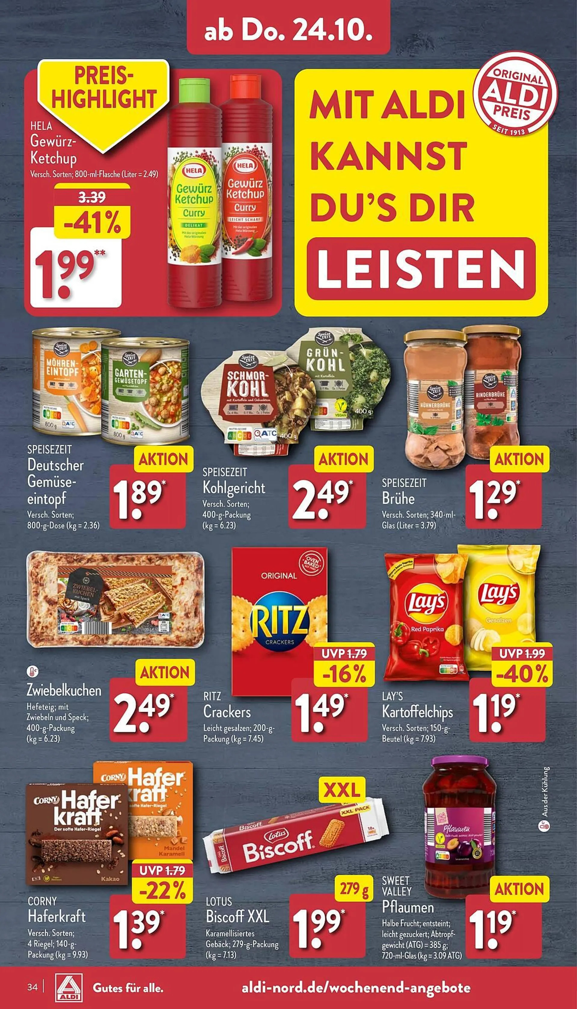 Aldi Nord Prospekt von 21. Oktober bis 26. Oktober 2024 - Prospekt seite 34