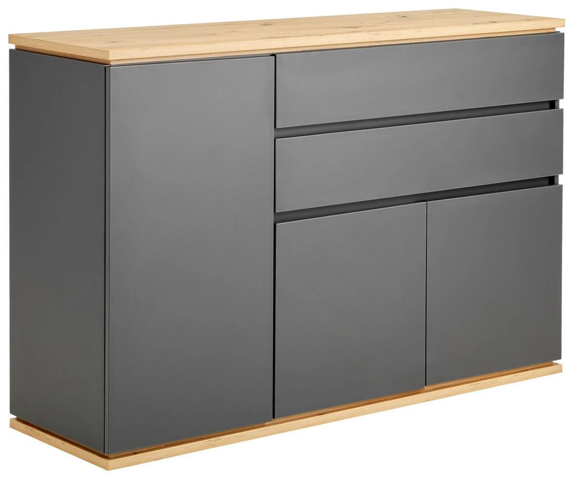 Xora SIDEBOARD Graphitfarben, Eiche Artisan Einlegeböden