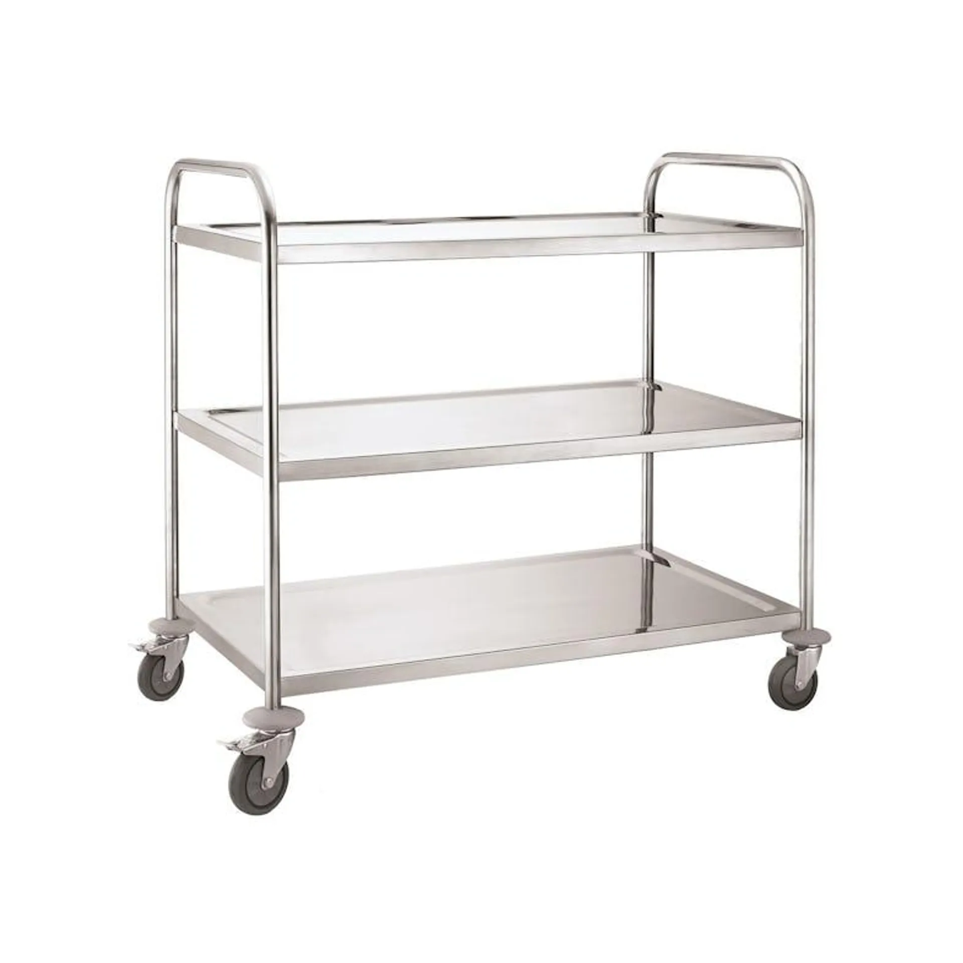 METRO Professional Servierwagen GST1003, Edelstahl, 85 x 52.6 x 94 cm, 3 Regalböden, Fachlast 50 kg