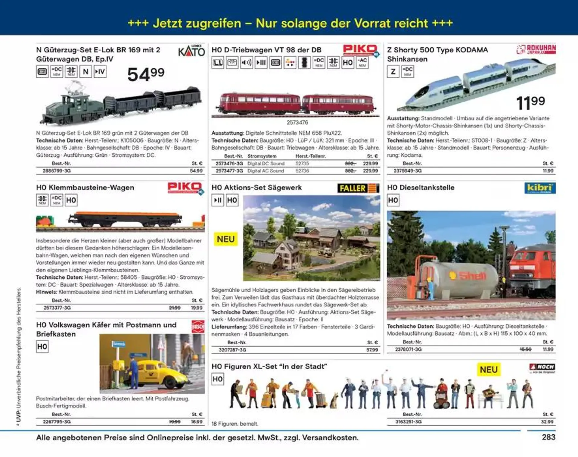 Modellbahn Katalog von 29. Oktober bis 31. Dezember 2025 - Prospekt seite 285