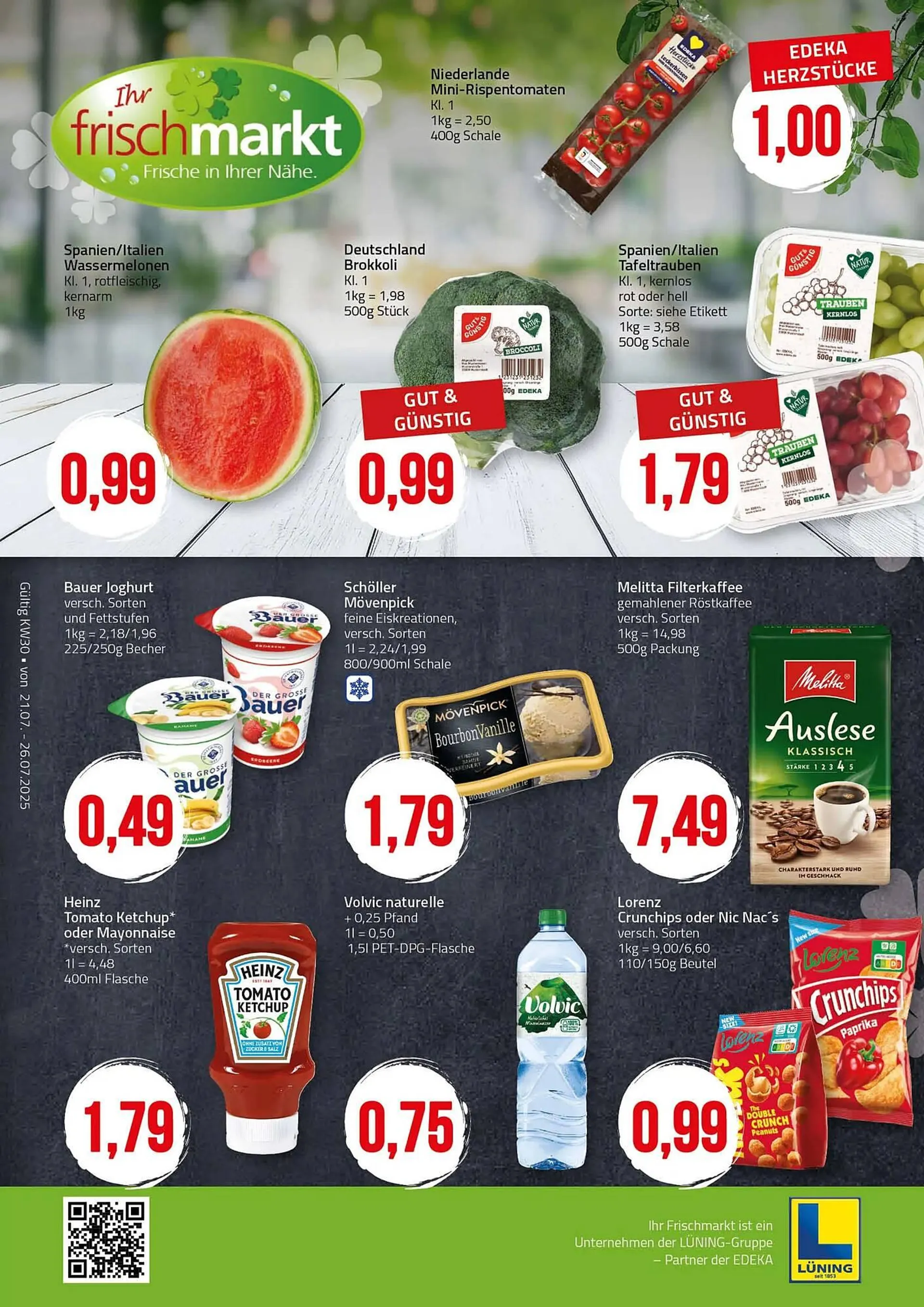 Ihr Frischmarkt Prospekt von 21. Juli bis 26. Juli 2025 - Prospekt seite 1
