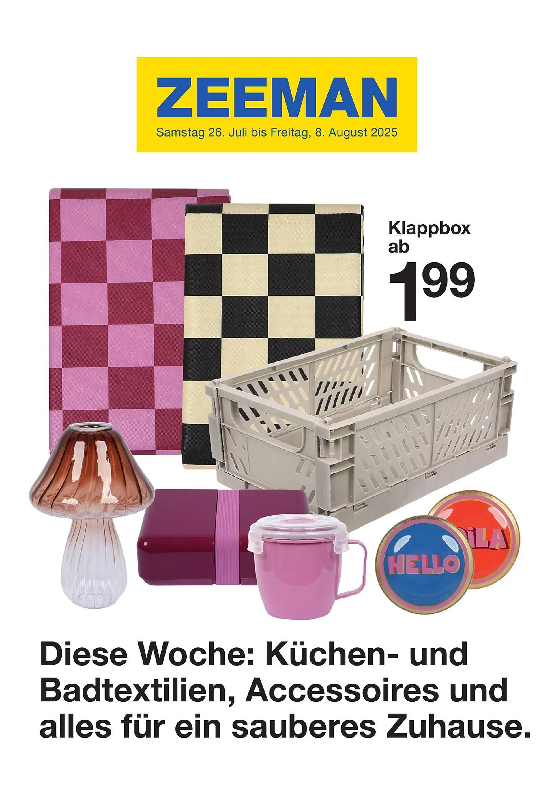 Zeeman Prospekt von 26. Juli bis 1. August 2025 - Prospekt seite 1