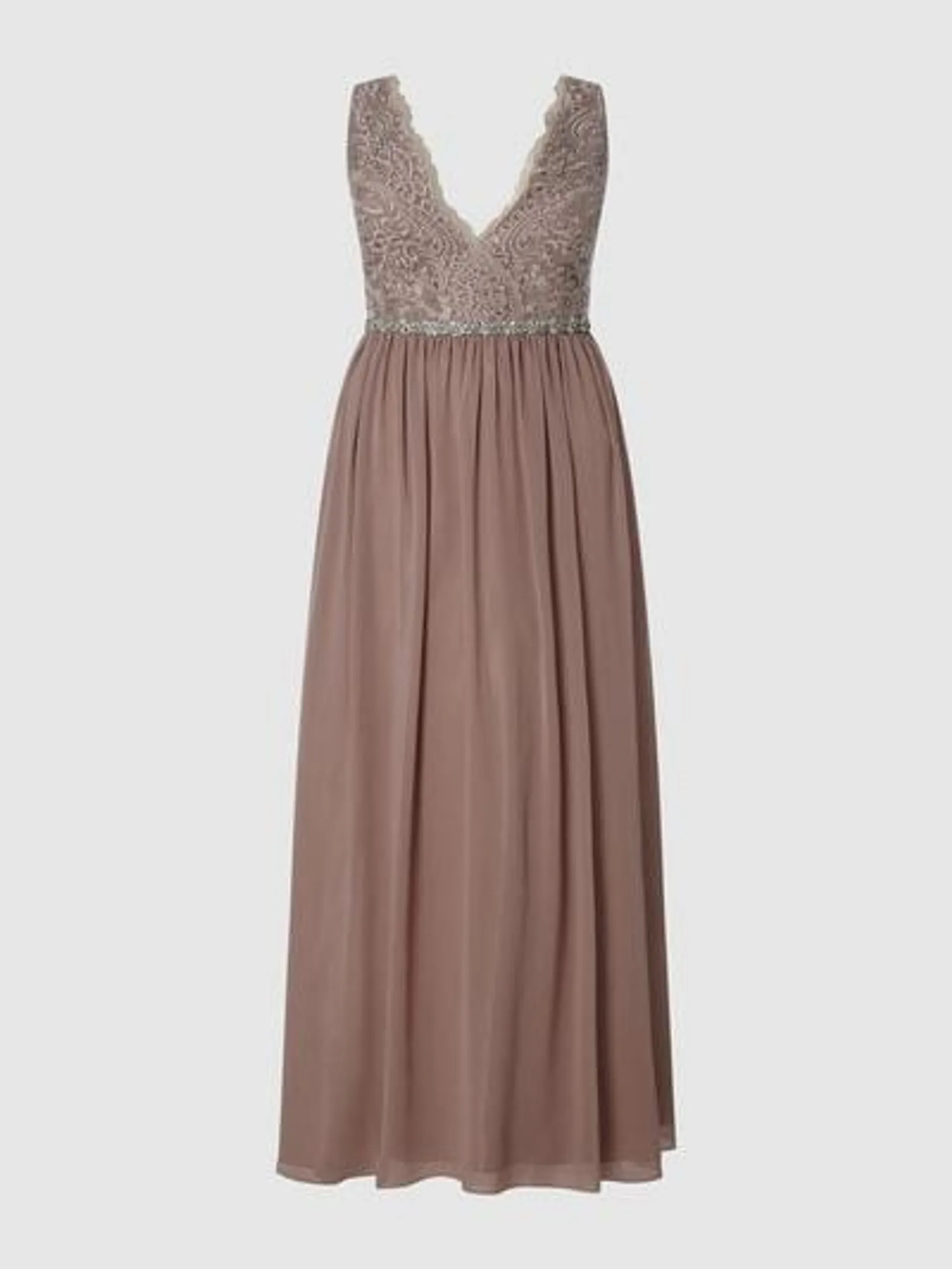 PLUS SIZE Abendkleid aus Tüll und Chiffon in mauve