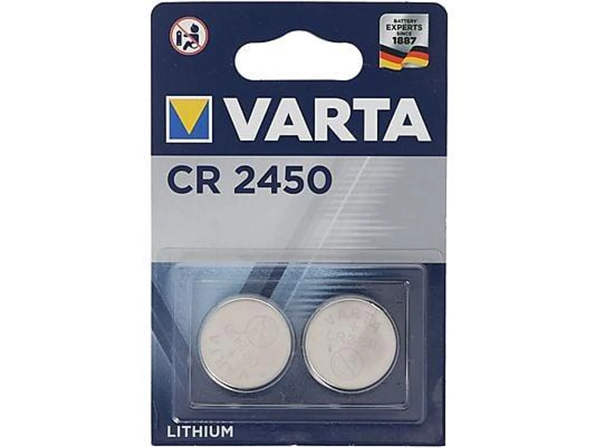 VARTA Professional Electronics CR2450, CR 2450 Lithium 2 Li - Lithium Batterie, 570 mAh