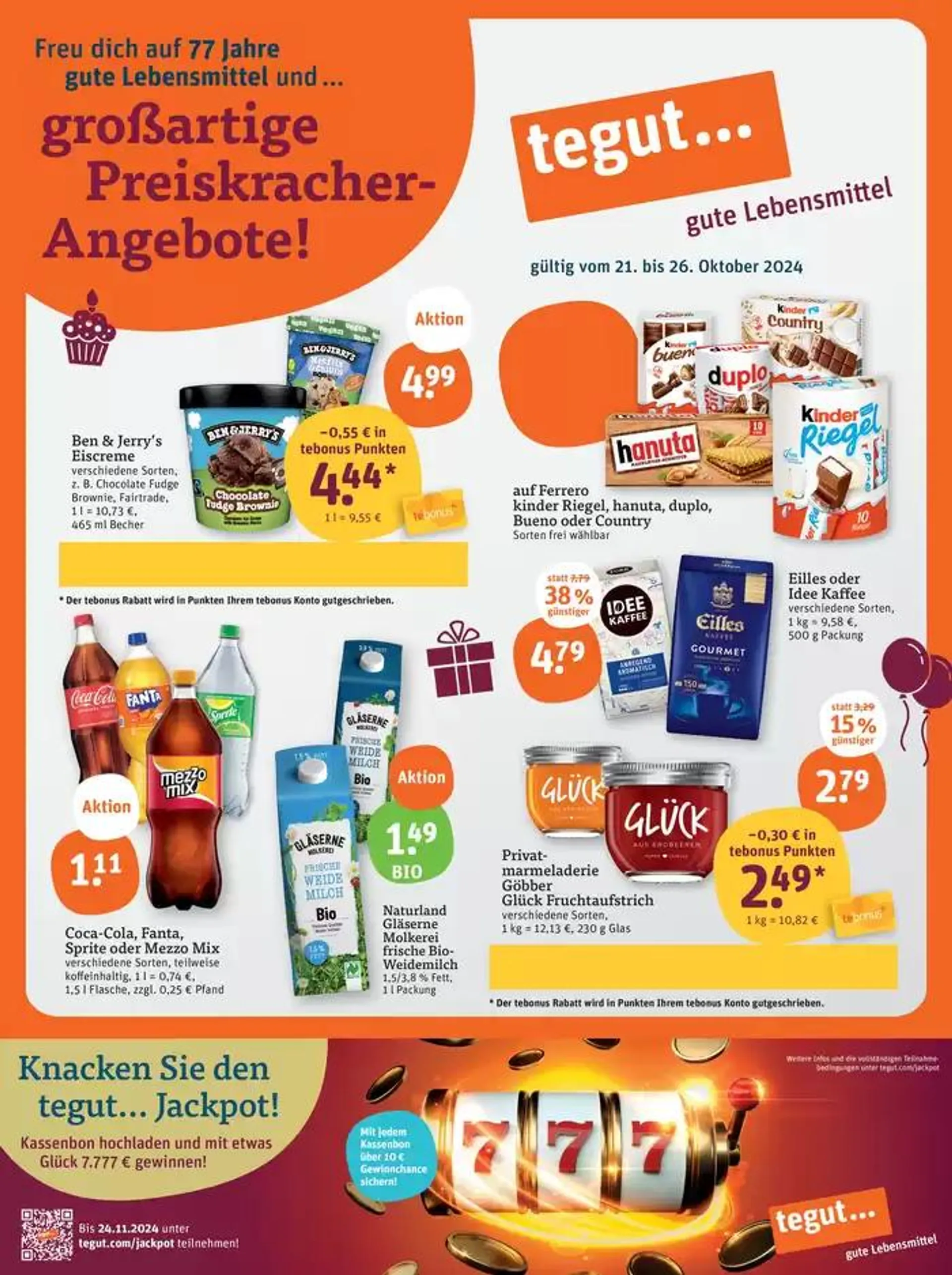 Tolles Angebot für Schnäppchenjäger von 21. Oktober bis 4. November 2024 - Prospekt seite 1