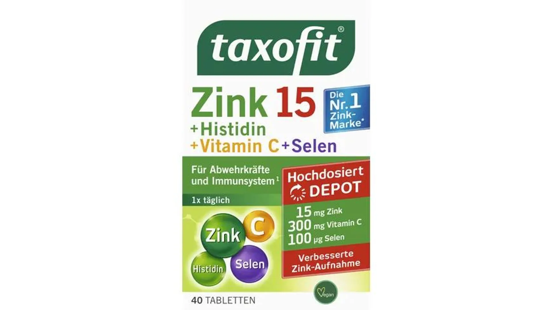 TAXOFIT Zink und Histidin Depot 40 DR