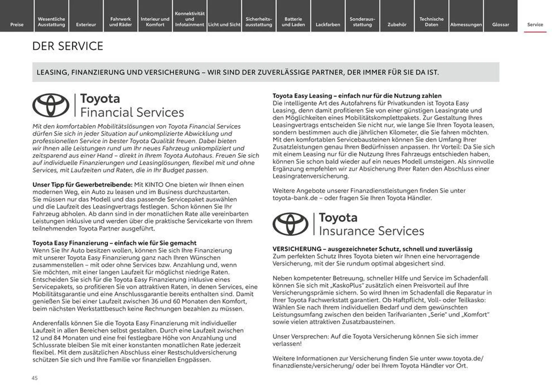 Toyota Proace/Proace Electric von 1. Mai bis 1. Mai 2025 - Prospekt seite 45