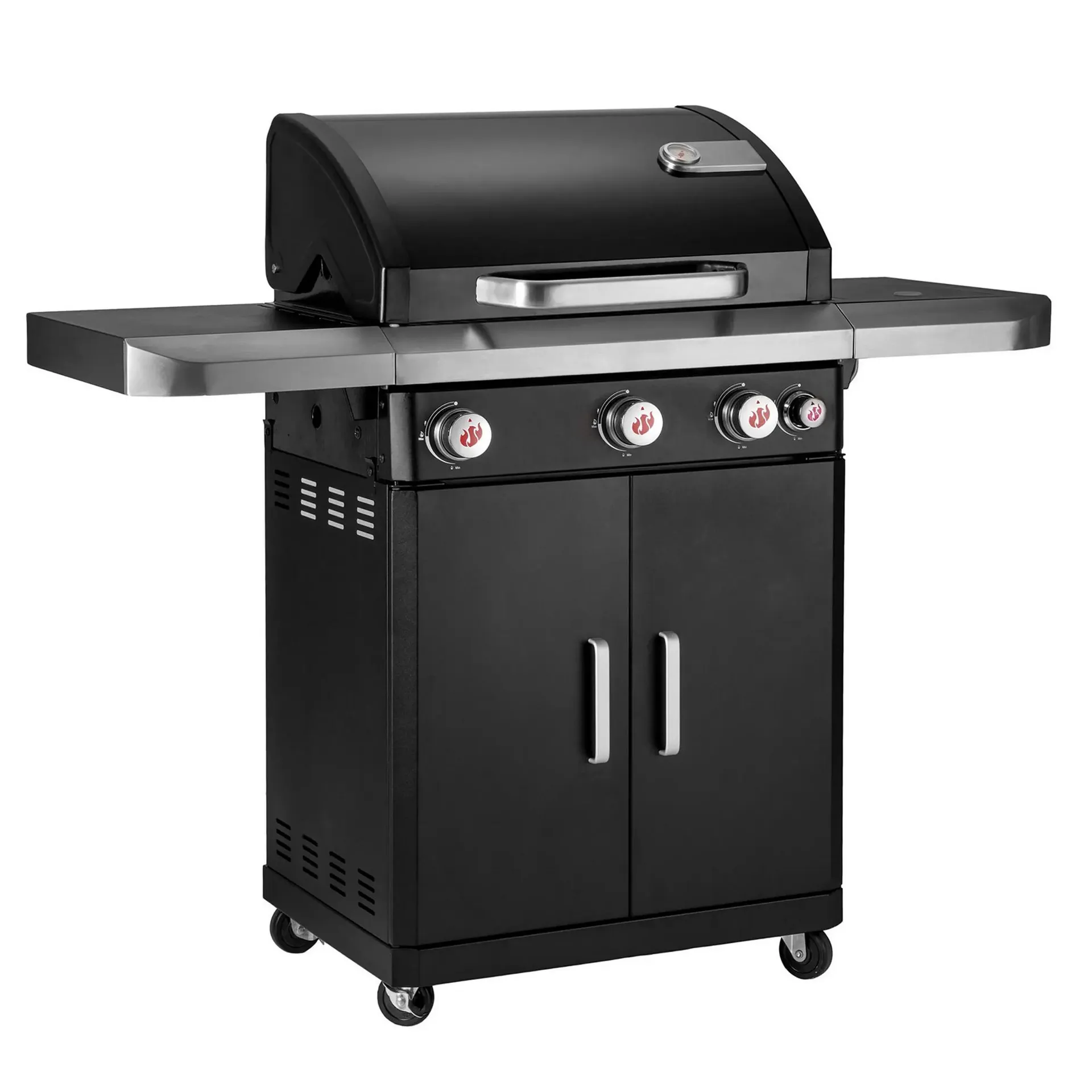 LANDMANN Gasgrill - schwarz - Stahl - 3 Brenner