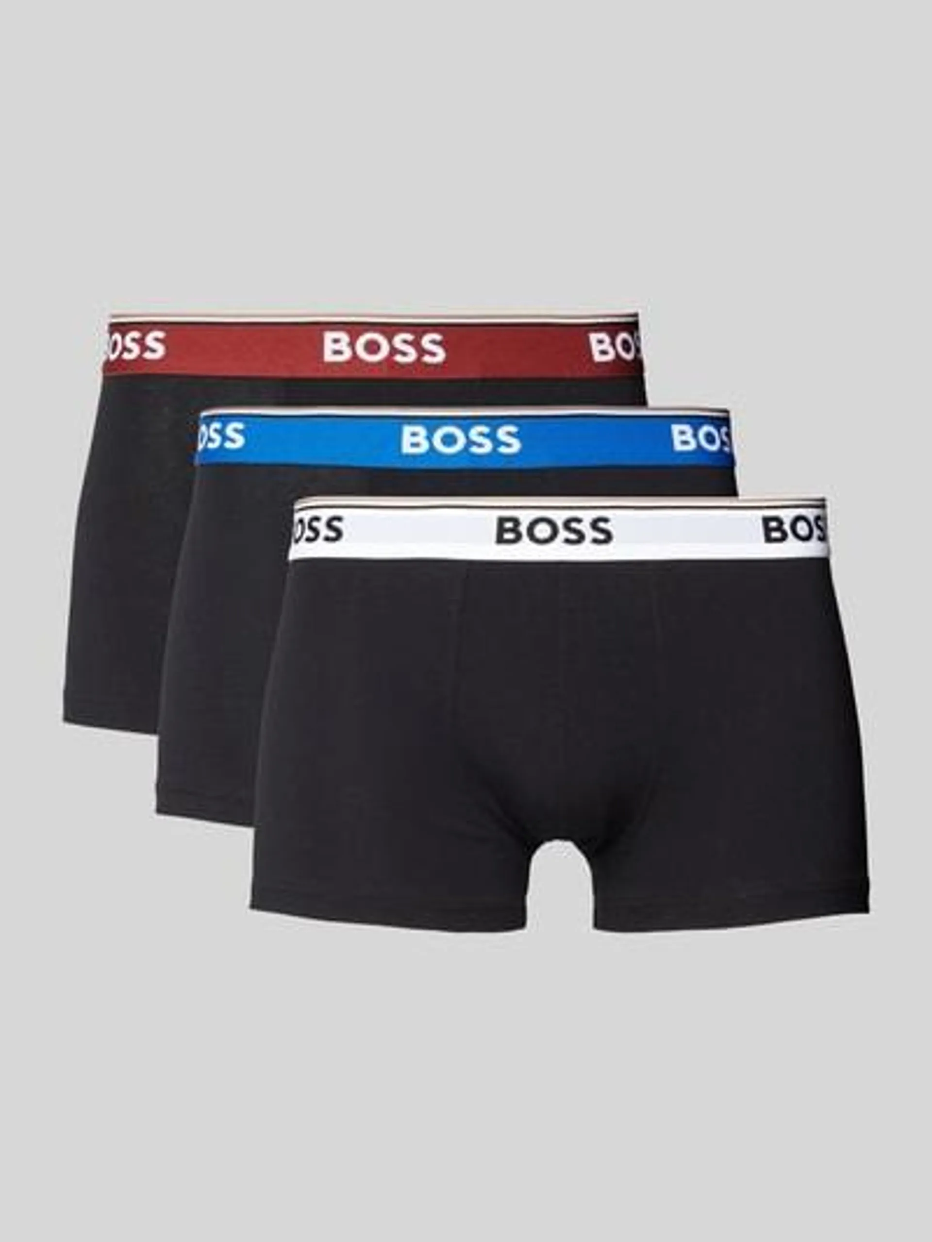 Trunks mit elastischem Logo-Bund im 3er-Pack in weiss