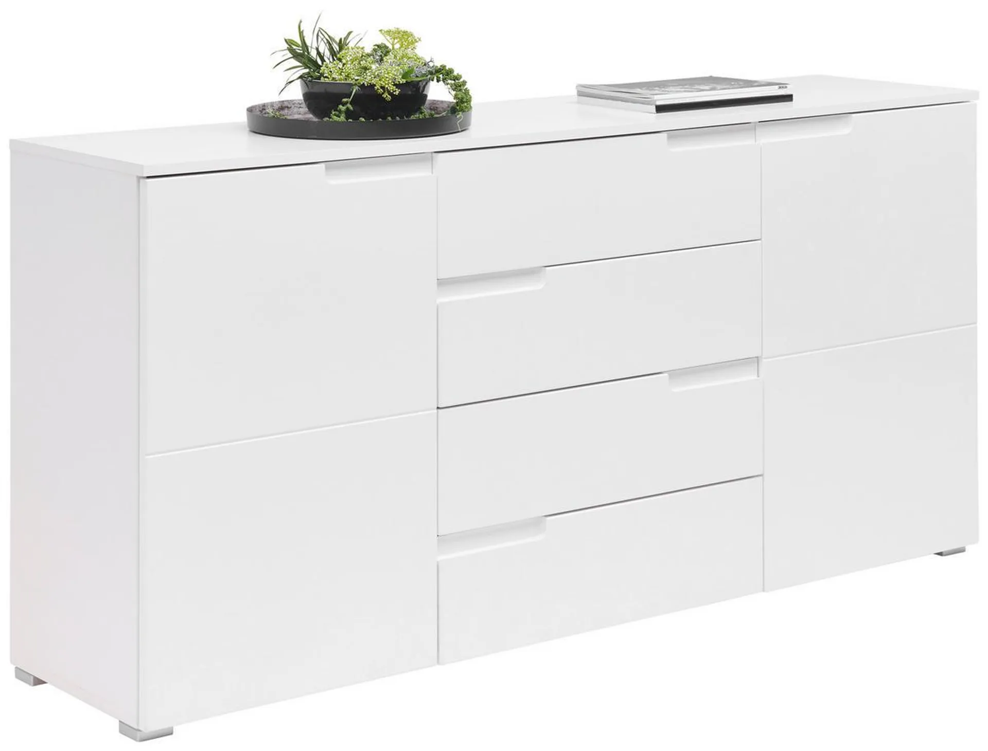 Carryhome SIDEBOARD Weiß, Weiß Hochglanz