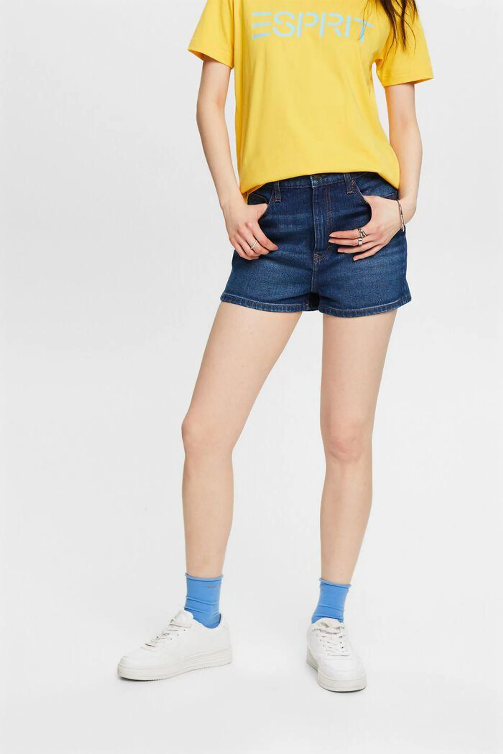 Jeansshorts mit ultrahohem Bund