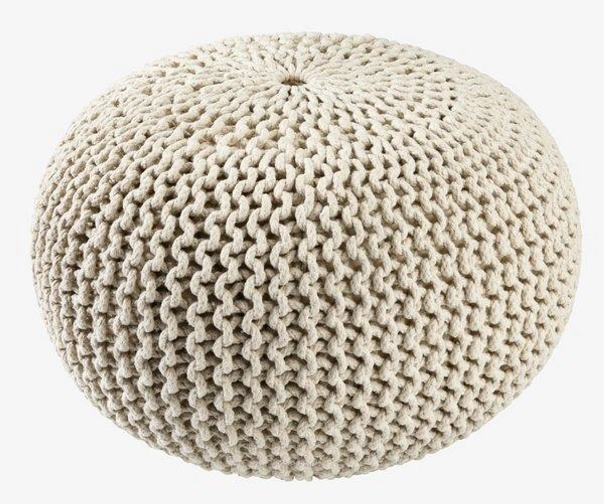 Pouf NEBLE Ø50 Strickstoff beige