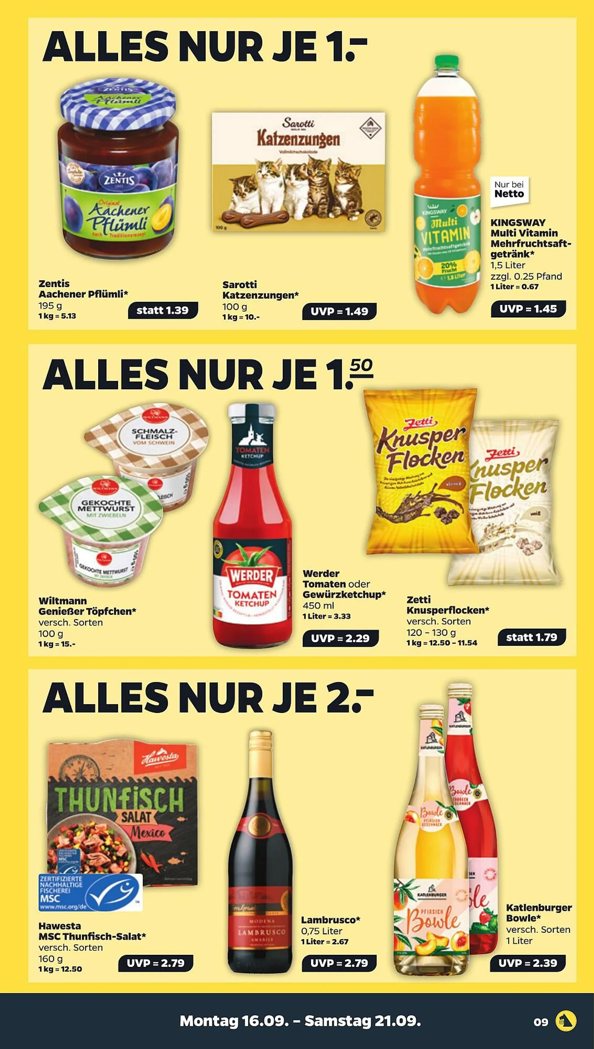 NETTO Prospekt von 16. September bis 21. September 2024 - Prospekt seite 9