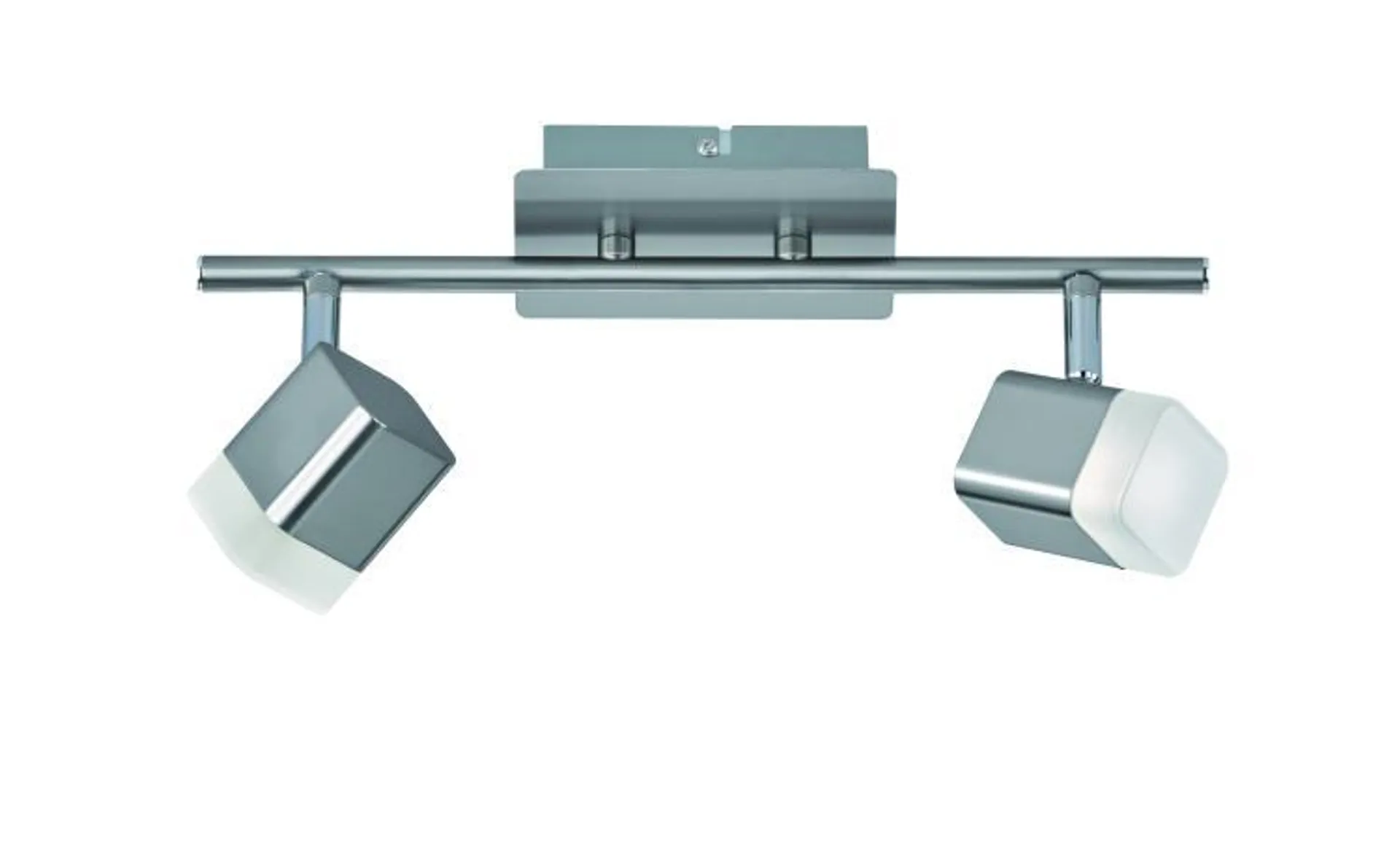 Deckenleuchte ROUBAIX Zweiflammig von REALITY Leuchten Metall Nickel Matt / Acryl weiß