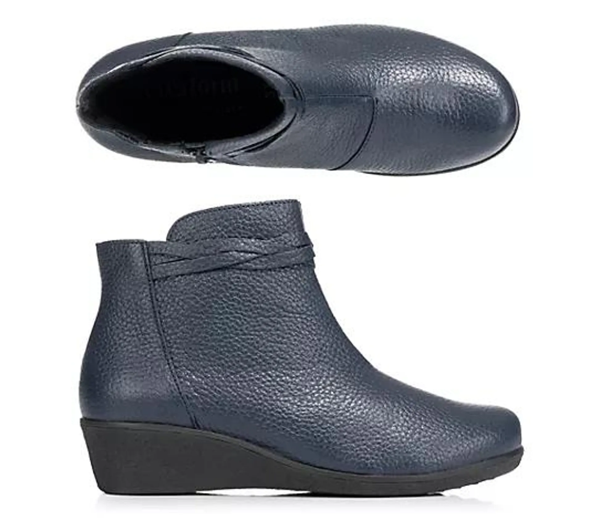 VITAFORM Damen-Stiefelette Hirschleder Flechtriemen Sohle Heidrun