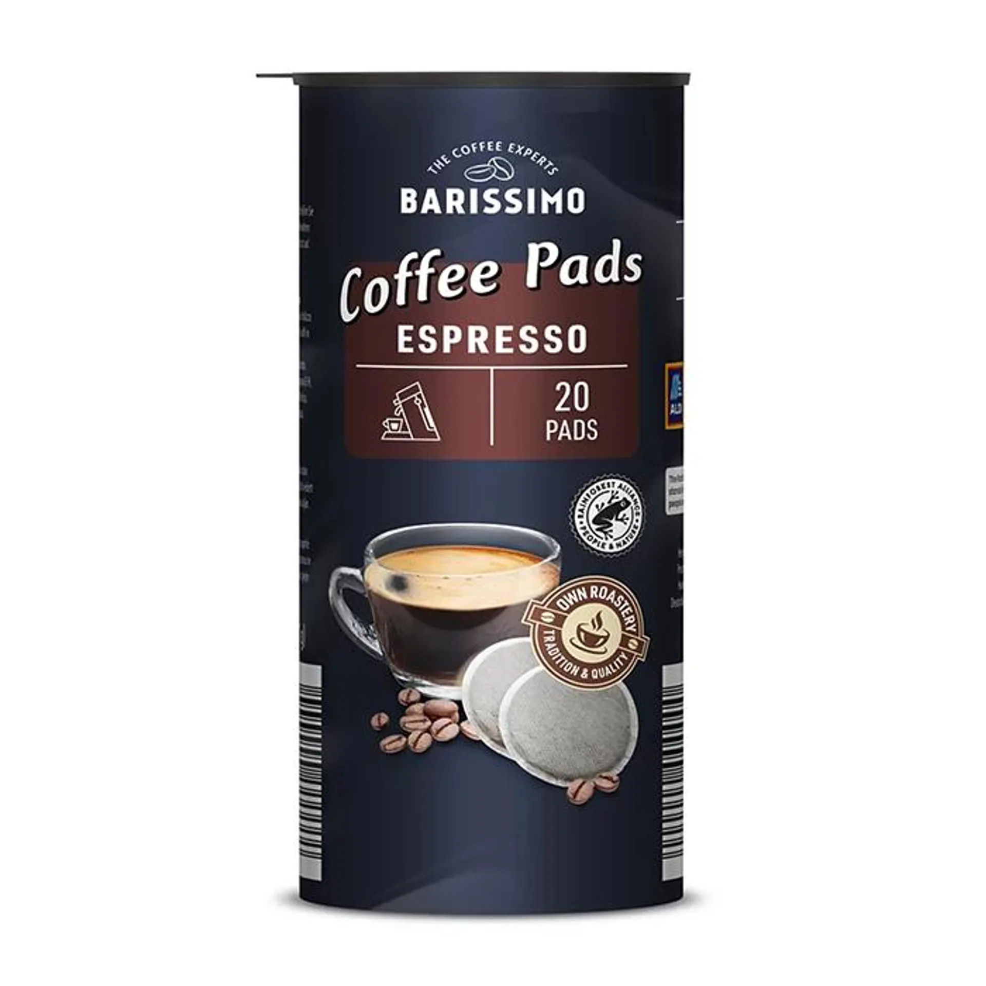 BARISSIMO Kaffeepads 20 Stück, Espresso