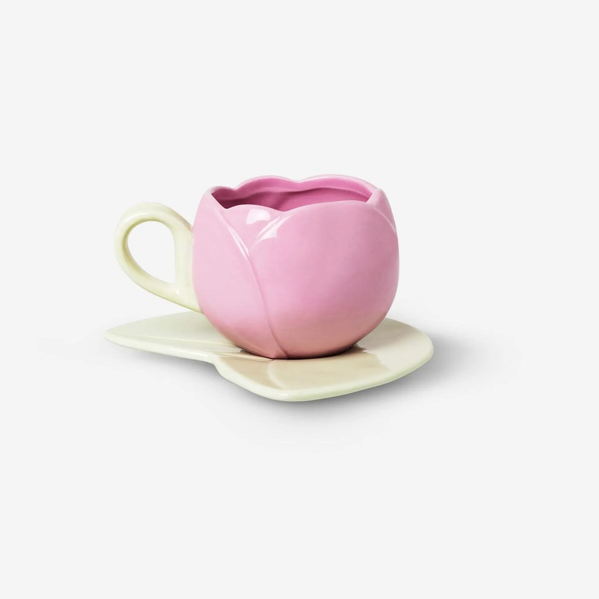 Tulip shaped mug with saucer - 300 ml