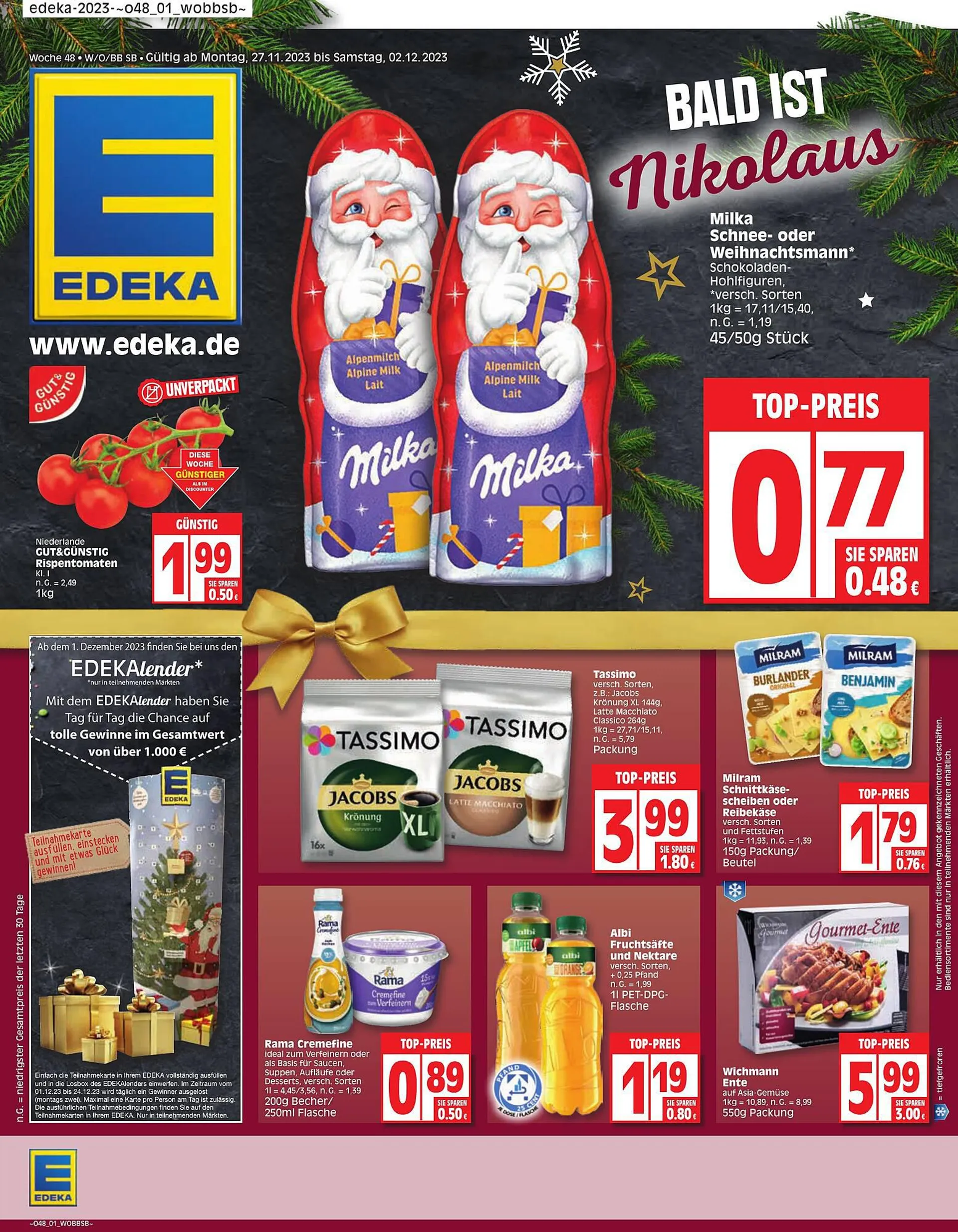 EDEKA Prospekt von 22. November bis 25. November 2023 - Prospekt seite 1