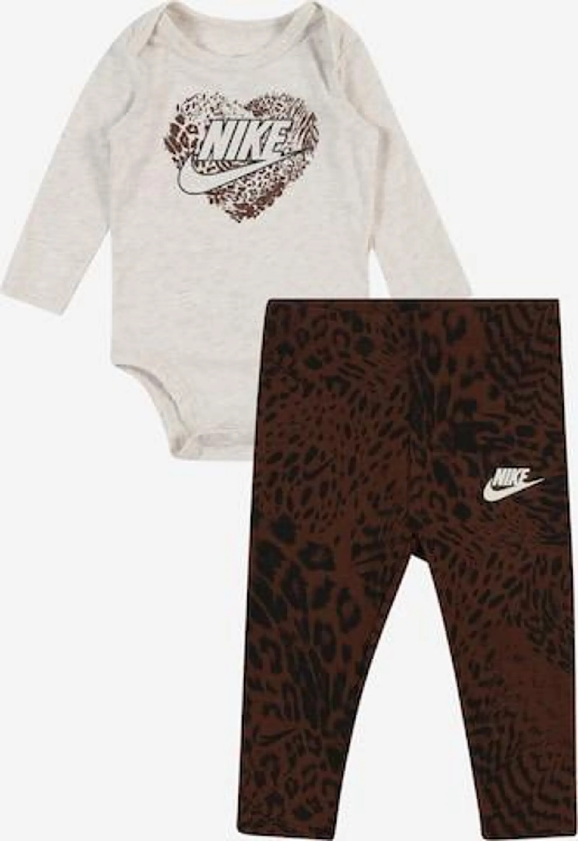 Nike Sportswear Set in Mottled Beige, Dark Brown