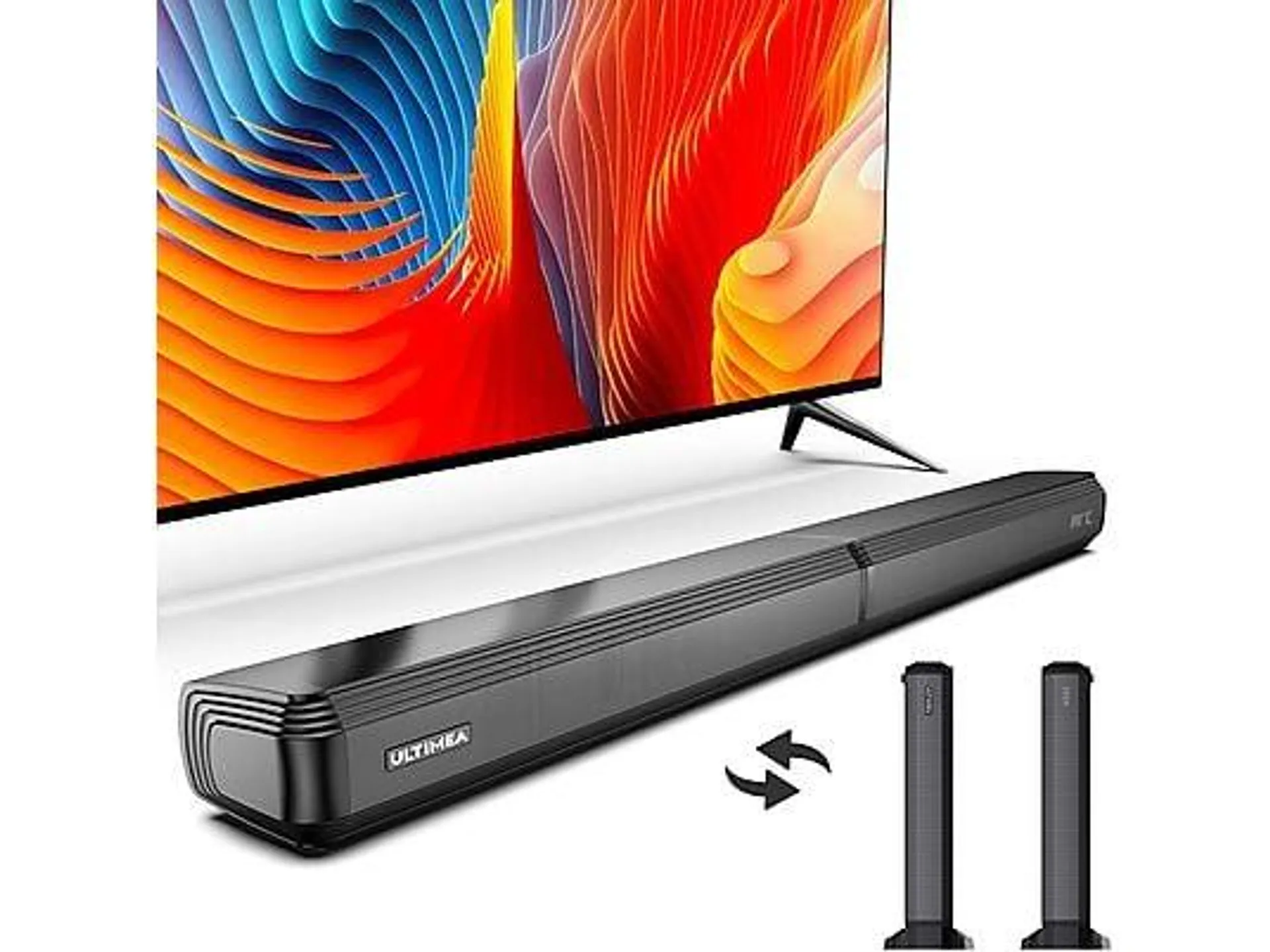 ULTIMEA Apollo S40 2.2ch Teilbare 2-in-1 Soundbar für Fernseher, Soundbar, Schwarz