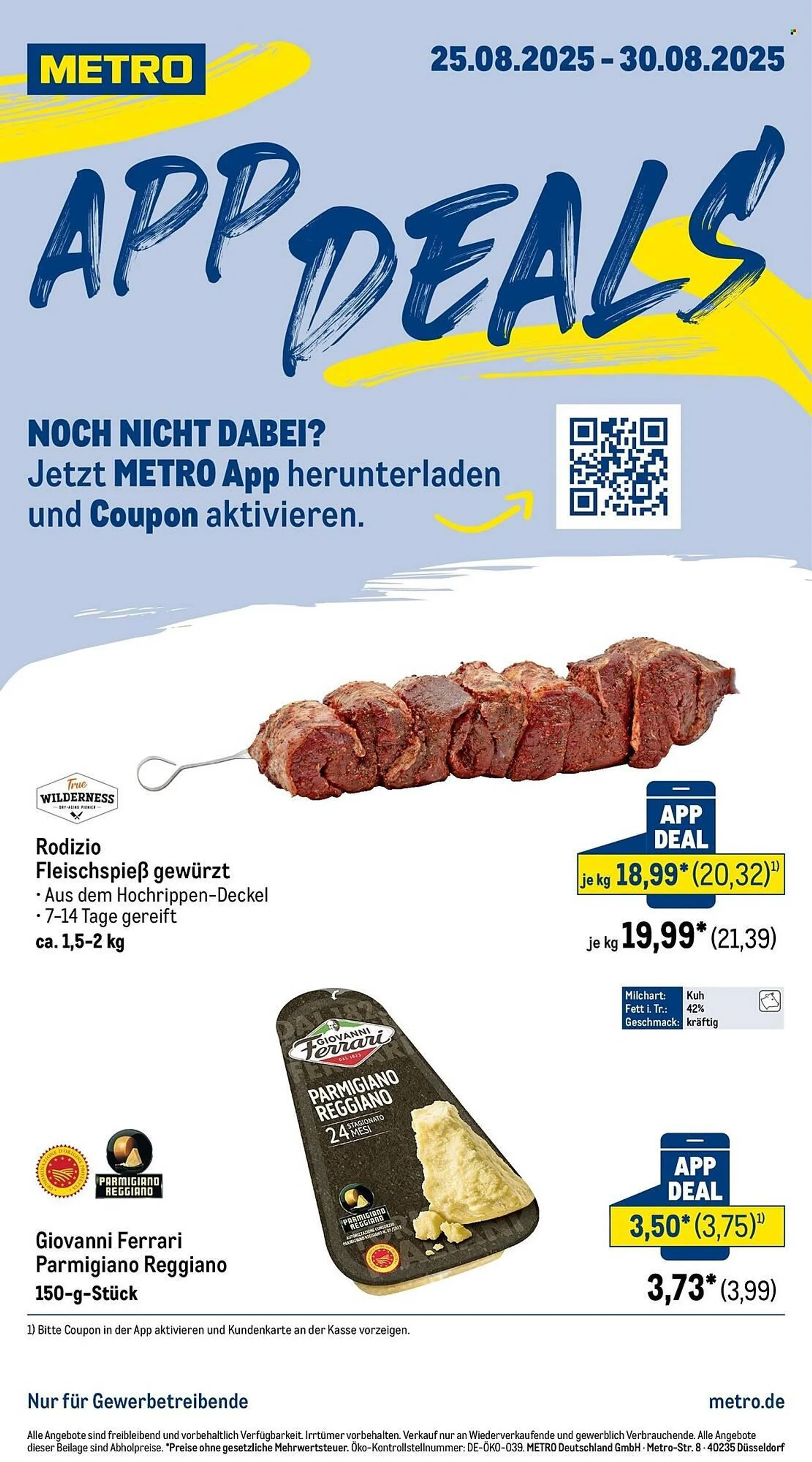 METRO Prospekt von 25. August bis 30. August 2025 - Prospekt seite 1