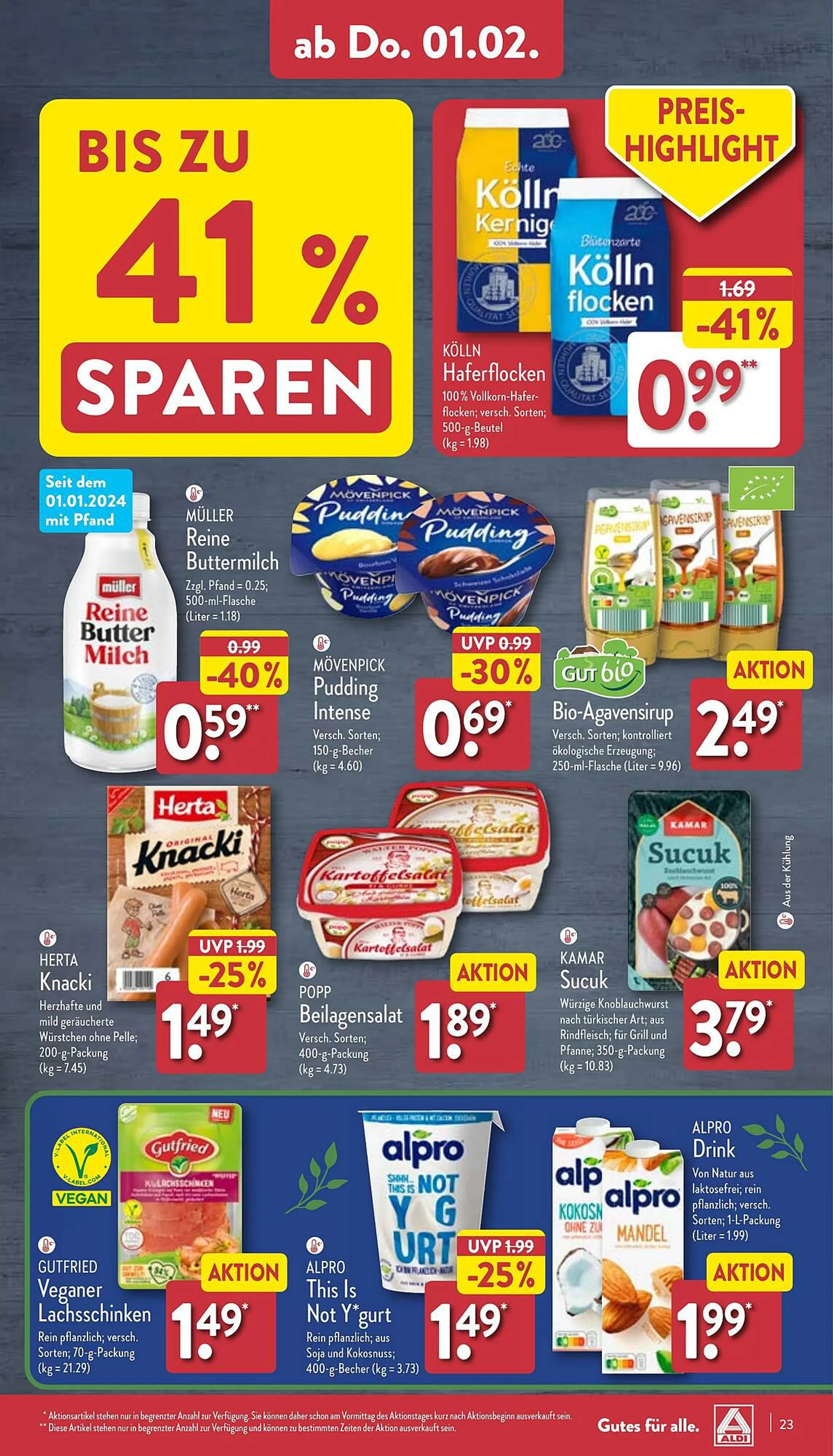 Aldi Nord Prospekt von 29. Januar bis 3. Februar 2024 - Prospekt seite 23