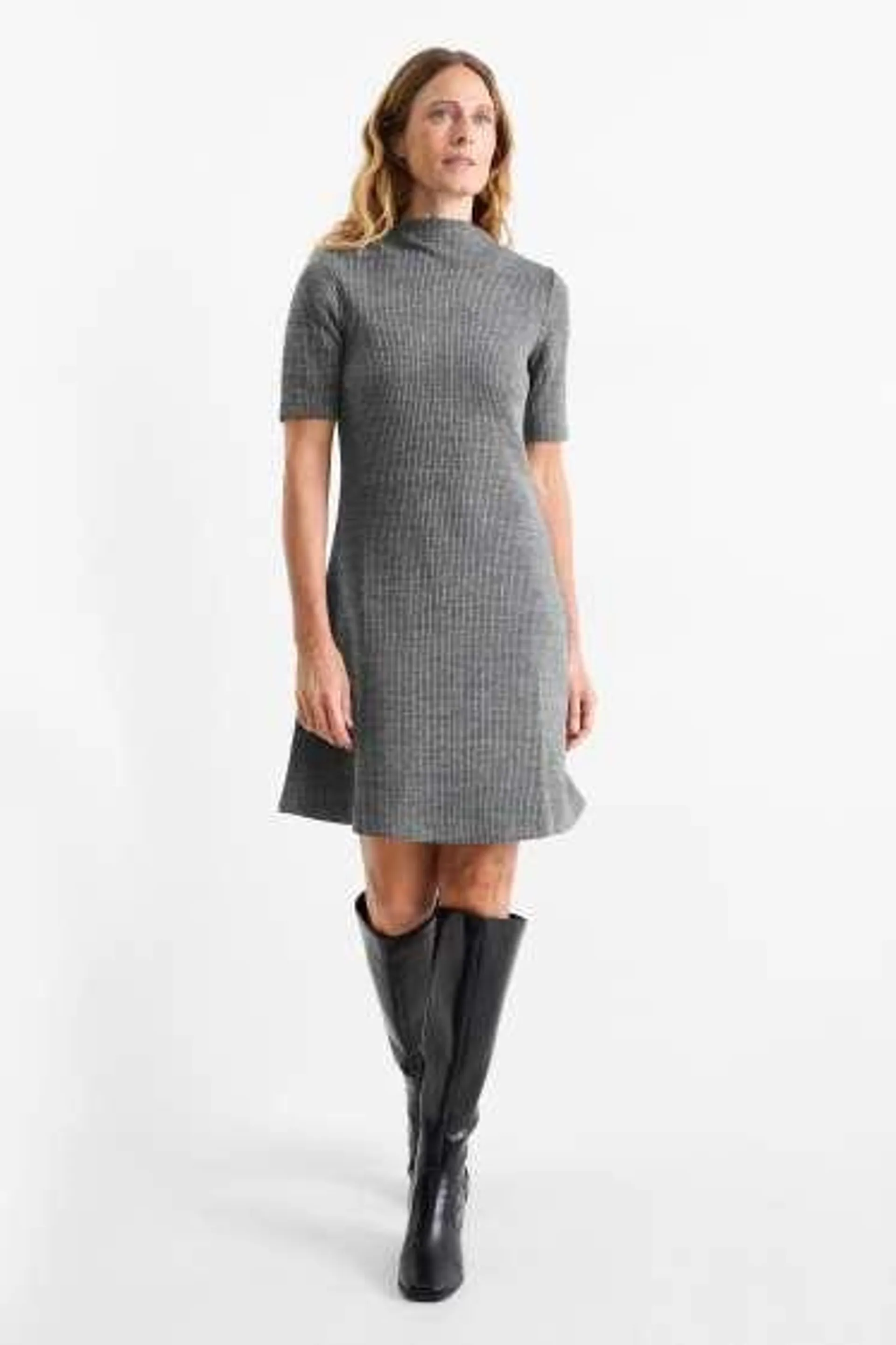 Knitted dress - ribbed