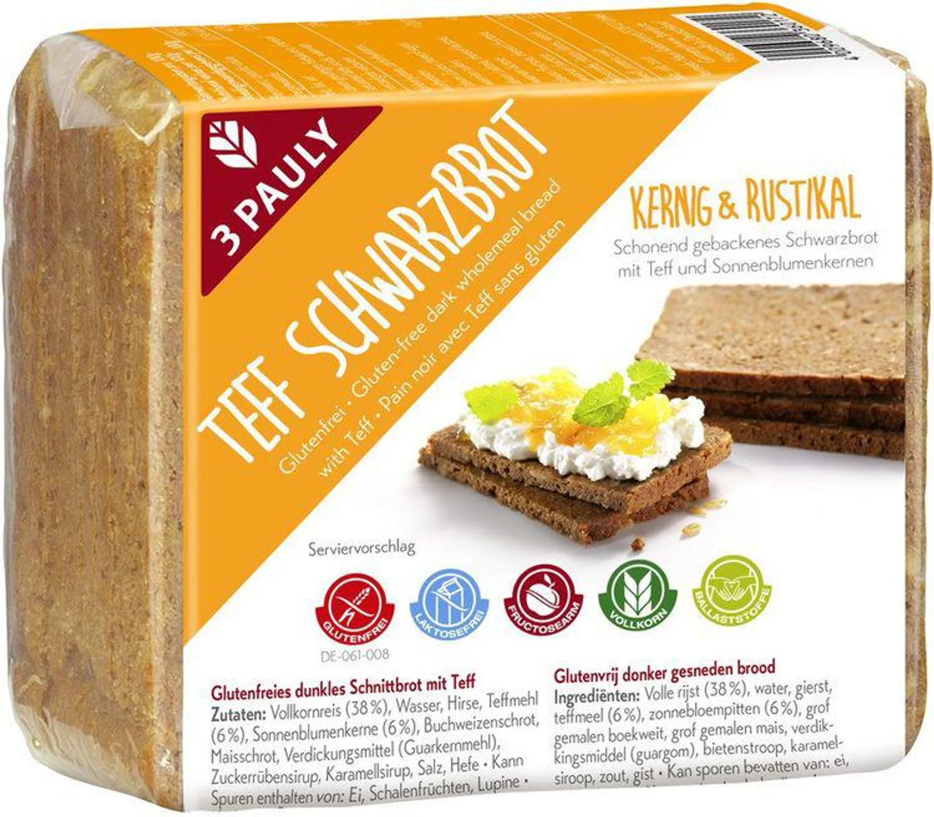 3-Pauly - Schwarzbrot mit Teff 500g