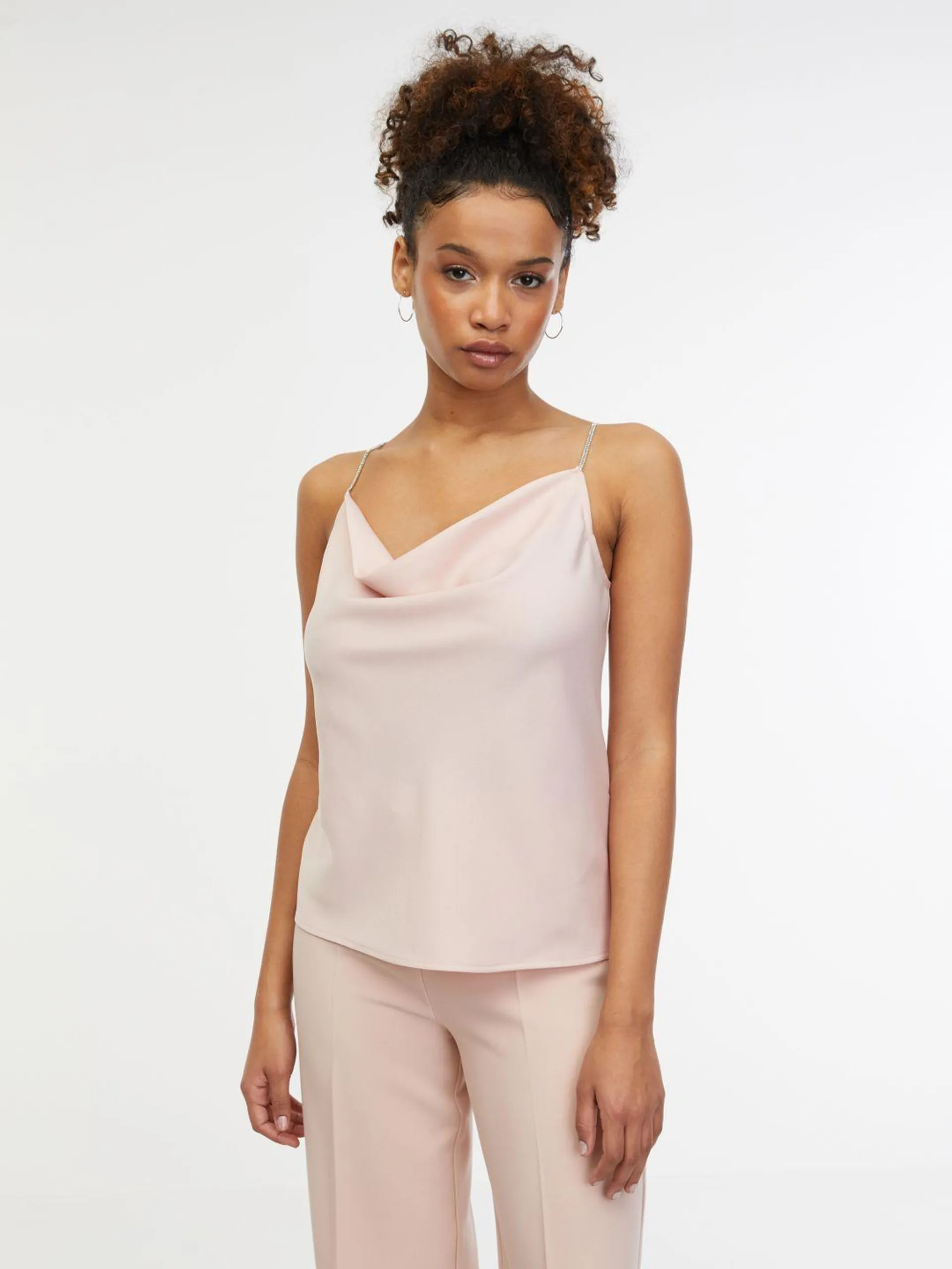 Hellrosa Damen-Satin-Top ORSAY