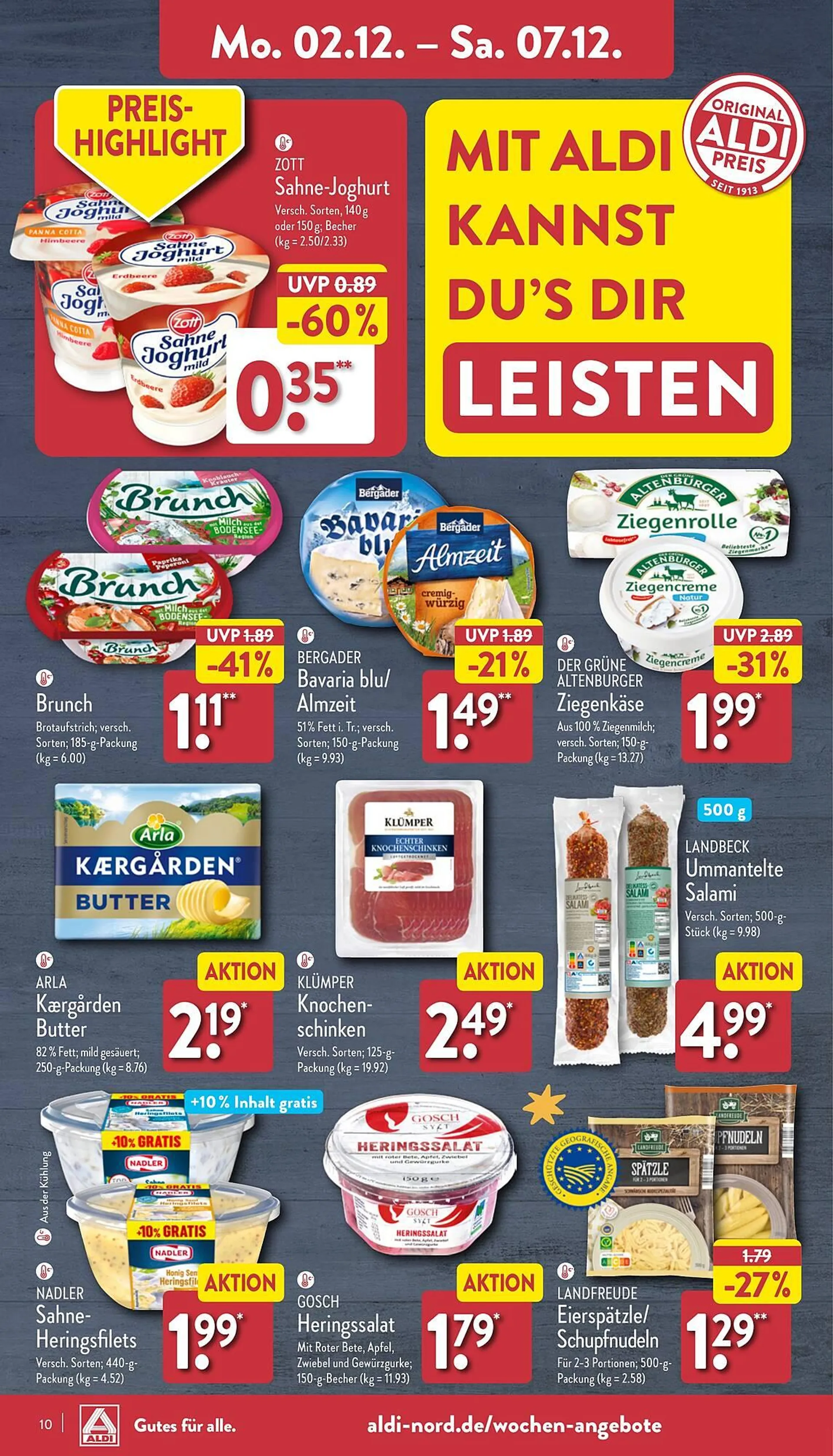 Aldi Nord Prospekt von 2. Dezember bis 7. Dezember 2024 - Prospekt seite 10