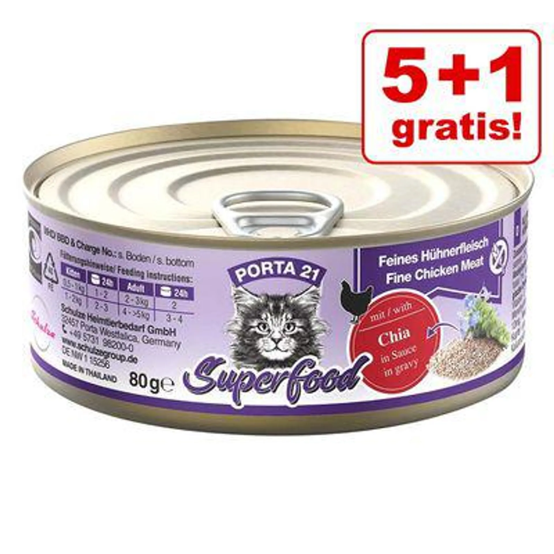 5 + 1 gratis! 6 x 80 g Porta 21 Superfood