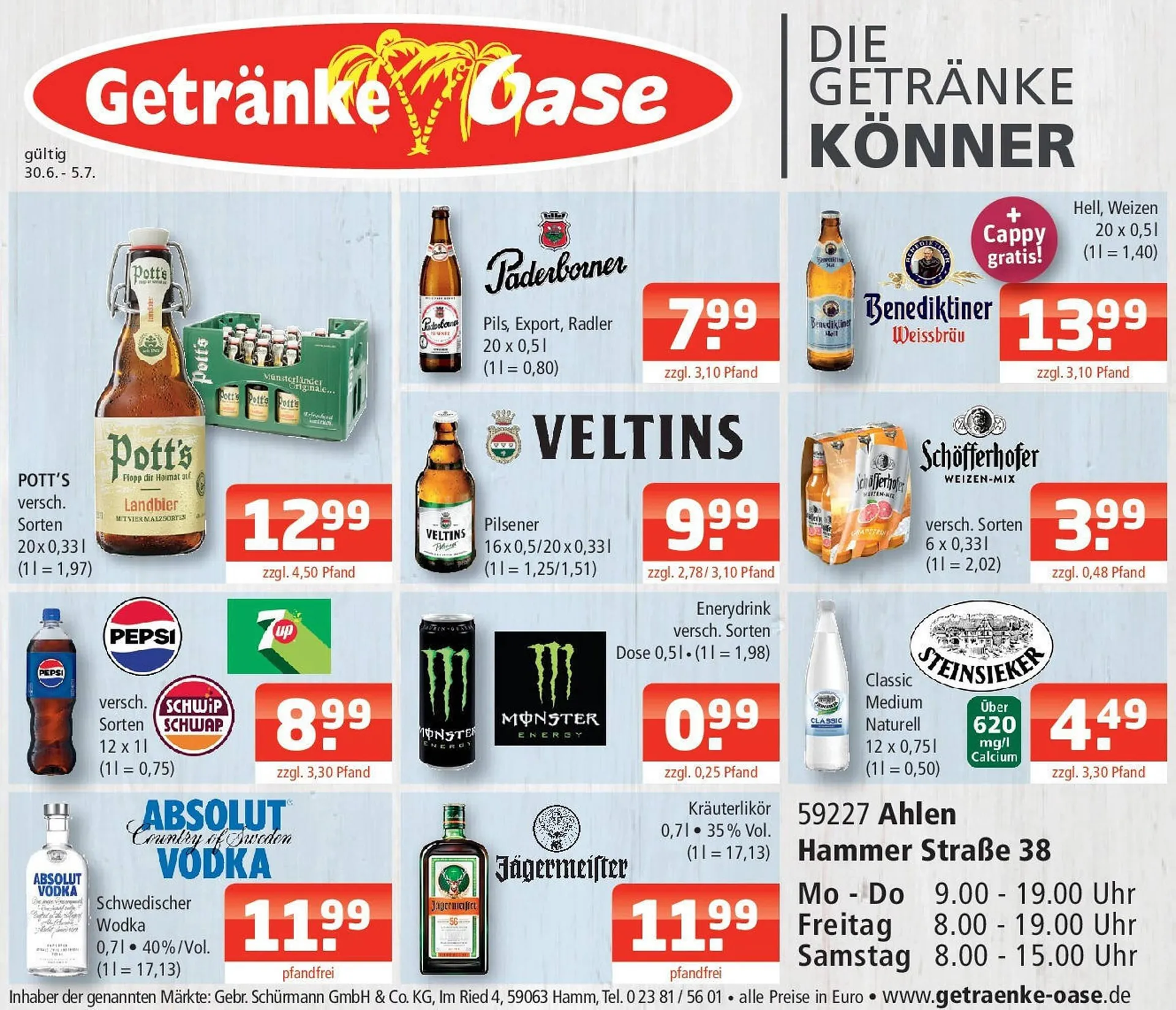 Getränke Oase Prospekt von 30. Juni bis 5. Juli 2025 - Prospekt seite 1