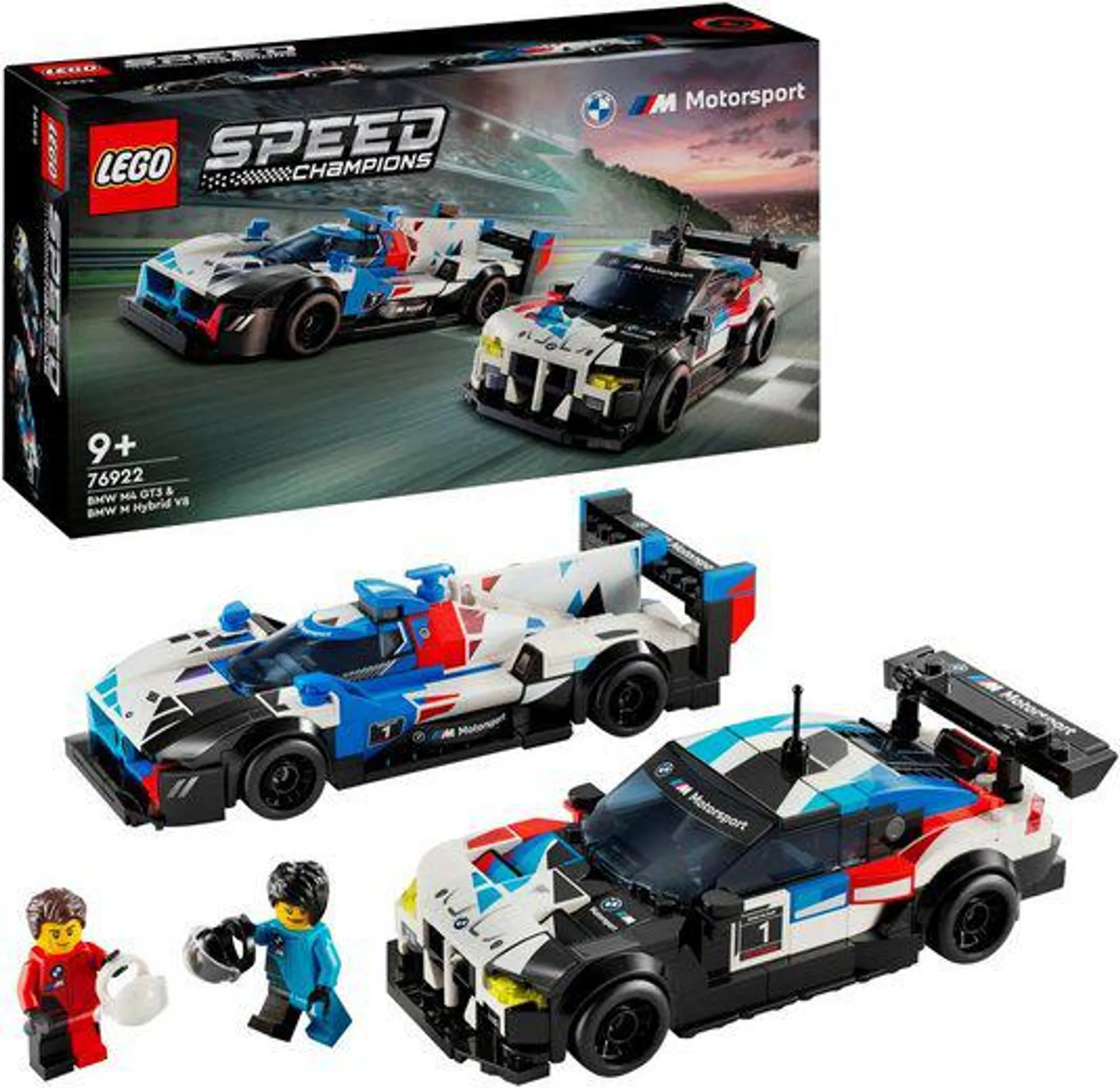 LEGO® Konstruktionsspielsteine BMW M4 GT3 & BMW M Hybrid V8 Rennwagen (76922), LEGO® Speed Champions, (676 St), Made in Europe