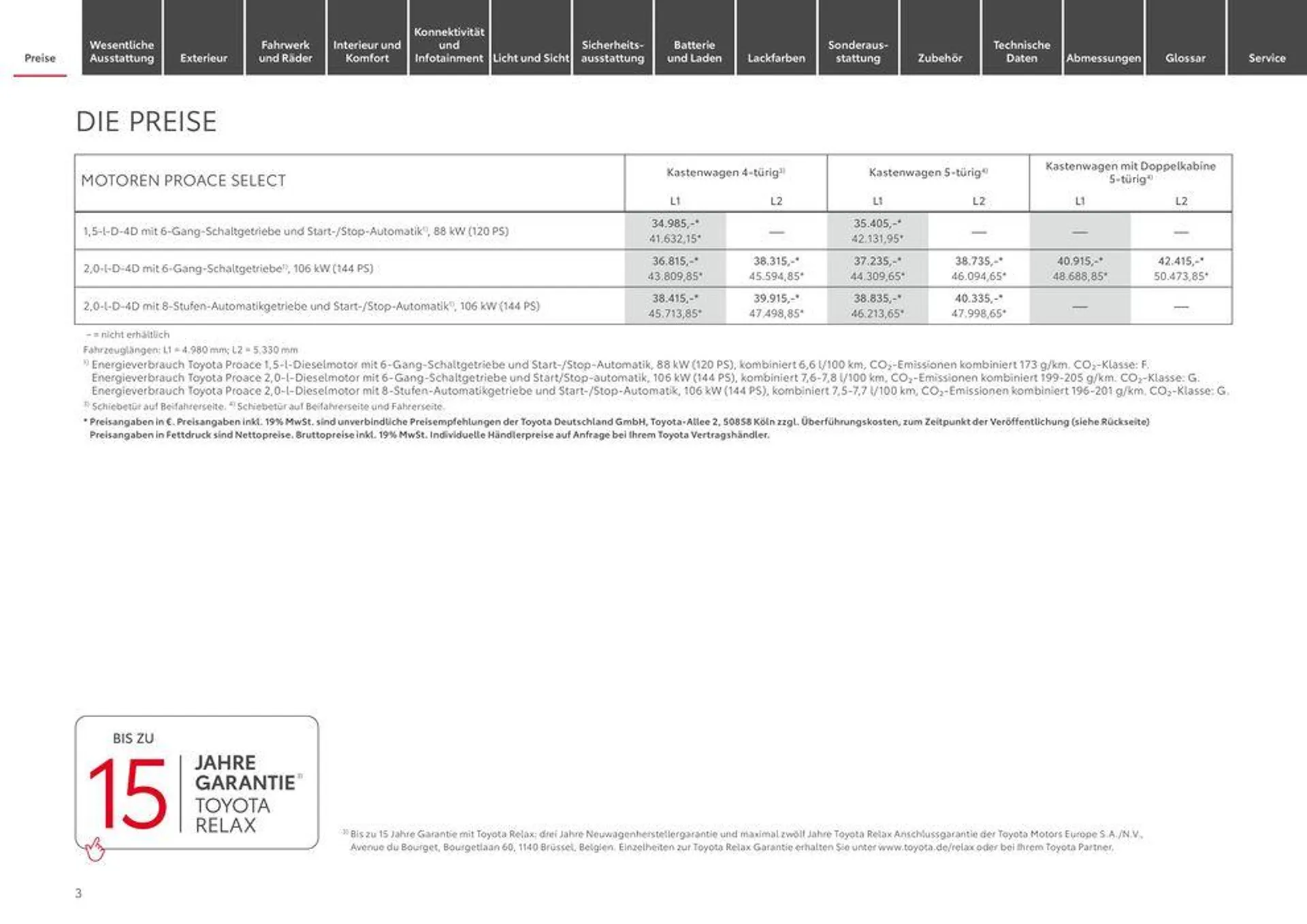 Toyota Proace/Proace Electric von 1. Mai bis 1. Mai 2025 - Prospekt seite 3