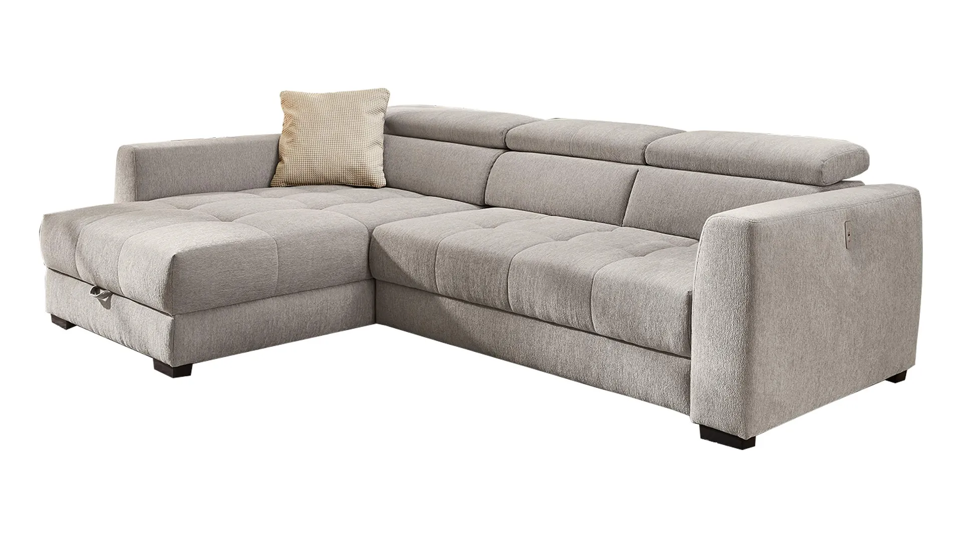 Ecksofa mit Bettkasten grau 300 x 196 cm - FIORINA