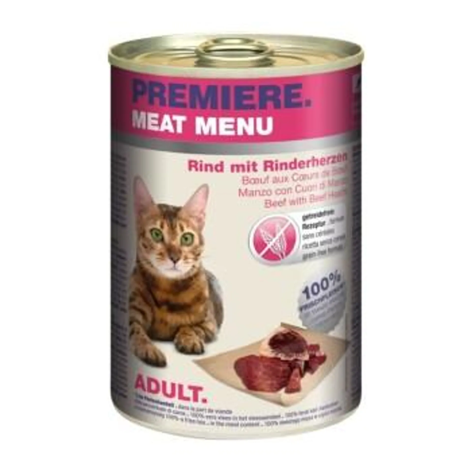 PREMIERE Meat Menu Adult Rinderherzen 6x400 g