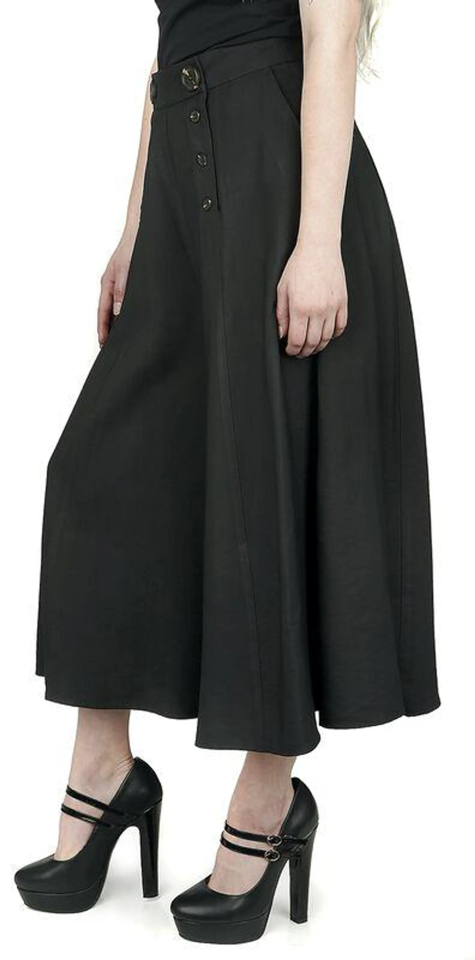 "Murphy Culottes" Stoffhose schwarz von Hell Bunny