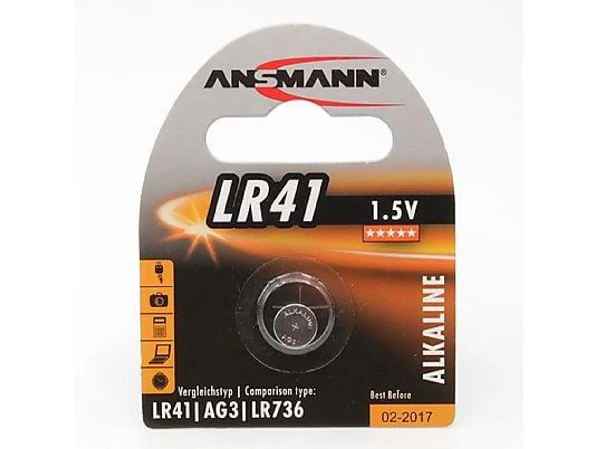 ANSMANN 5015332 LR 41 1,5V ALKALINE 1-ER BLISTER LR41 Knopfzelle, Alkaline, 1.5 Volt 1 Stück