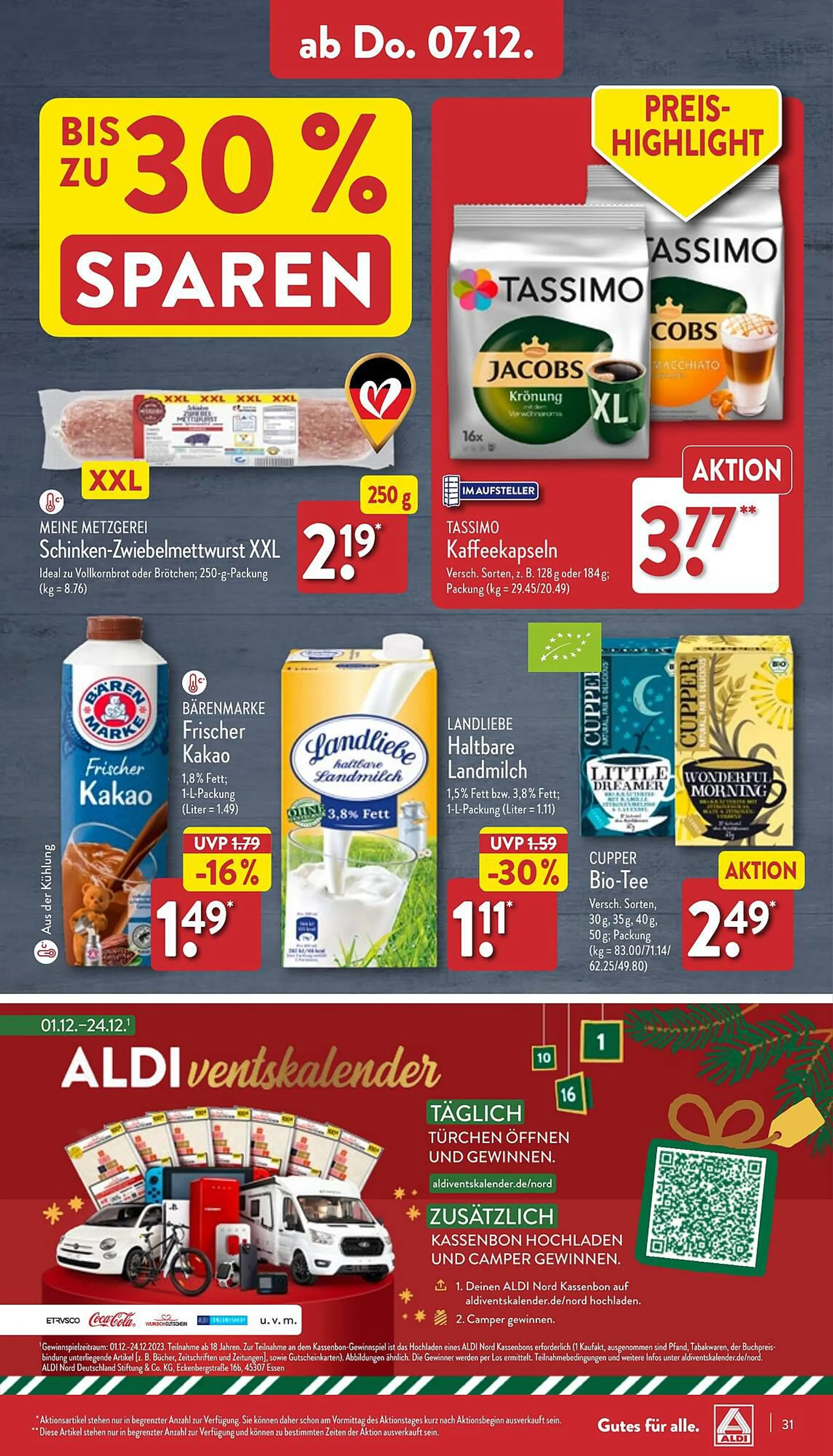 Aldi Nord Prospekt von 4. Dezember bis 9. Dezember 2023 - Prospekt seite 31