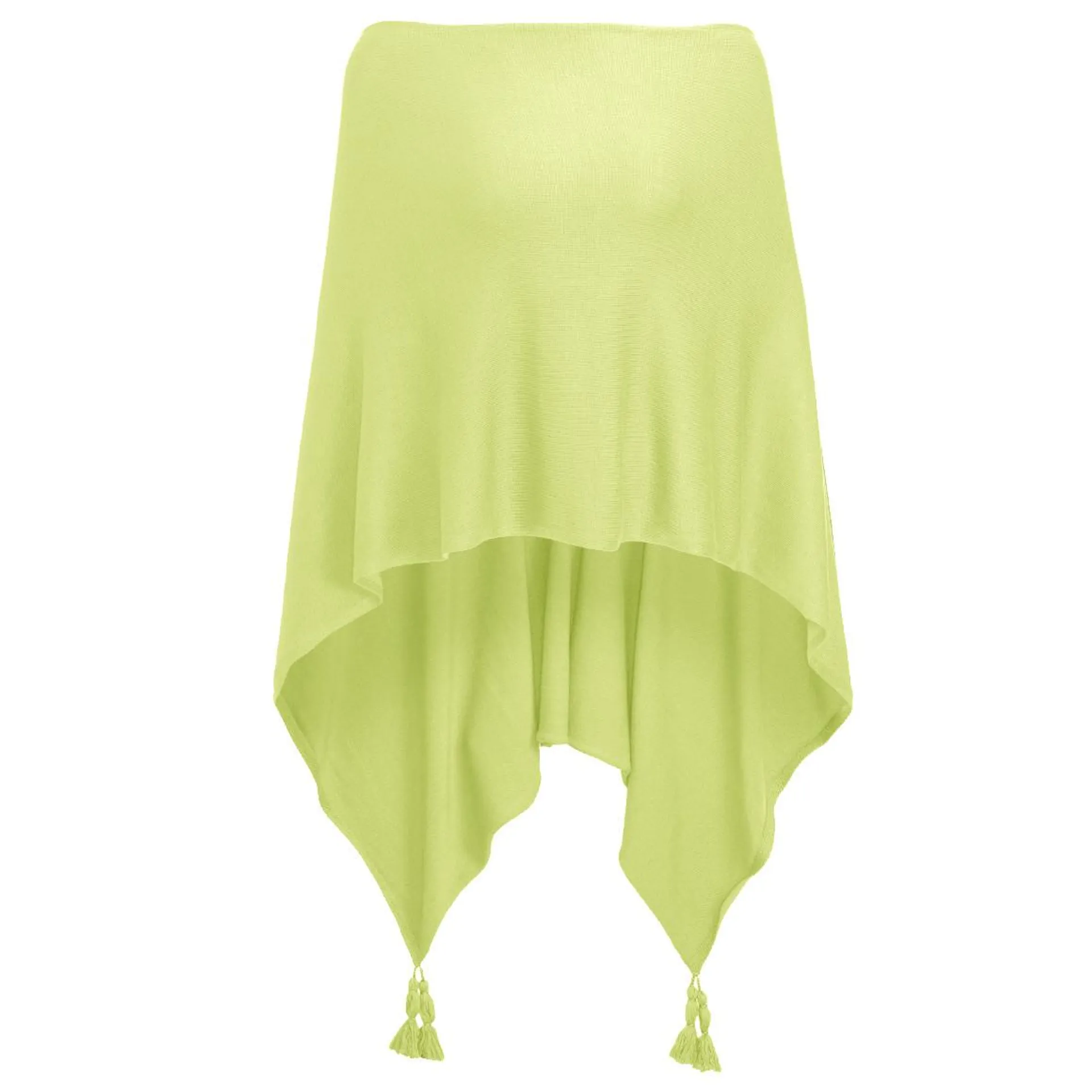 Damen Poncho mit Tasseln