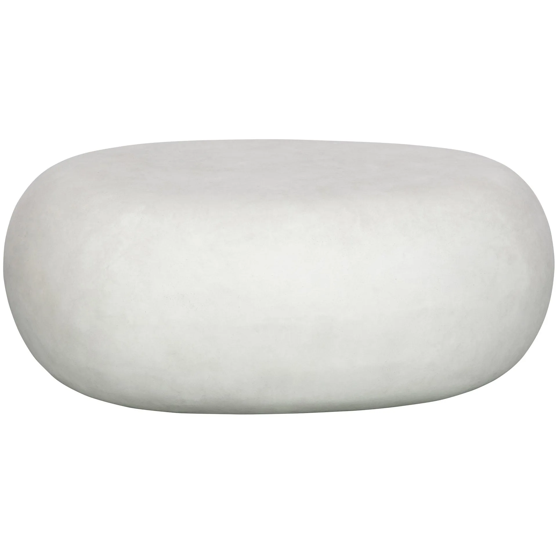 Couchtisch PEBBLE 65x49 cm oval Betonoptik Weiß