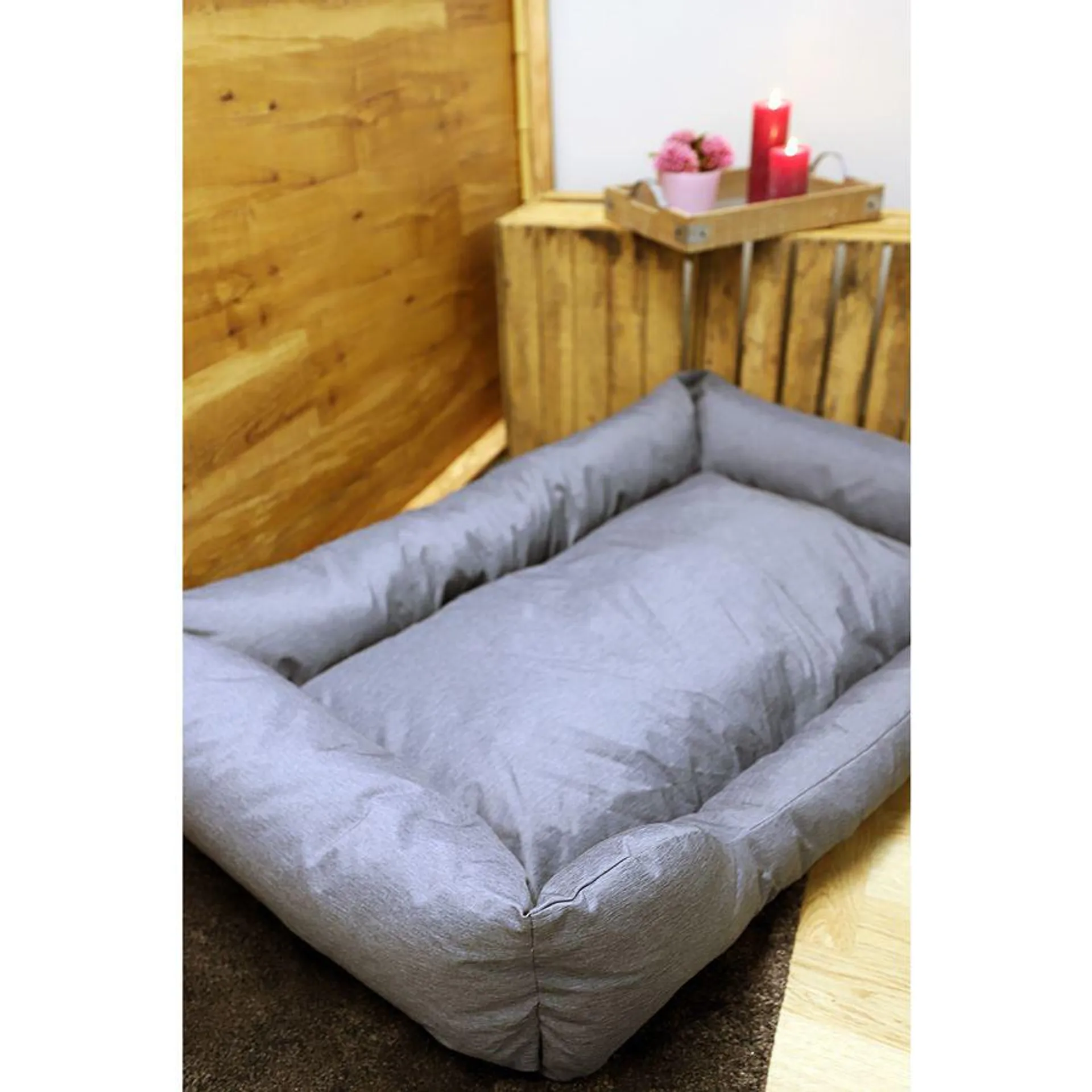 Wasserfestes Hundebett Gr. M 95x58x24cm Anthrazit