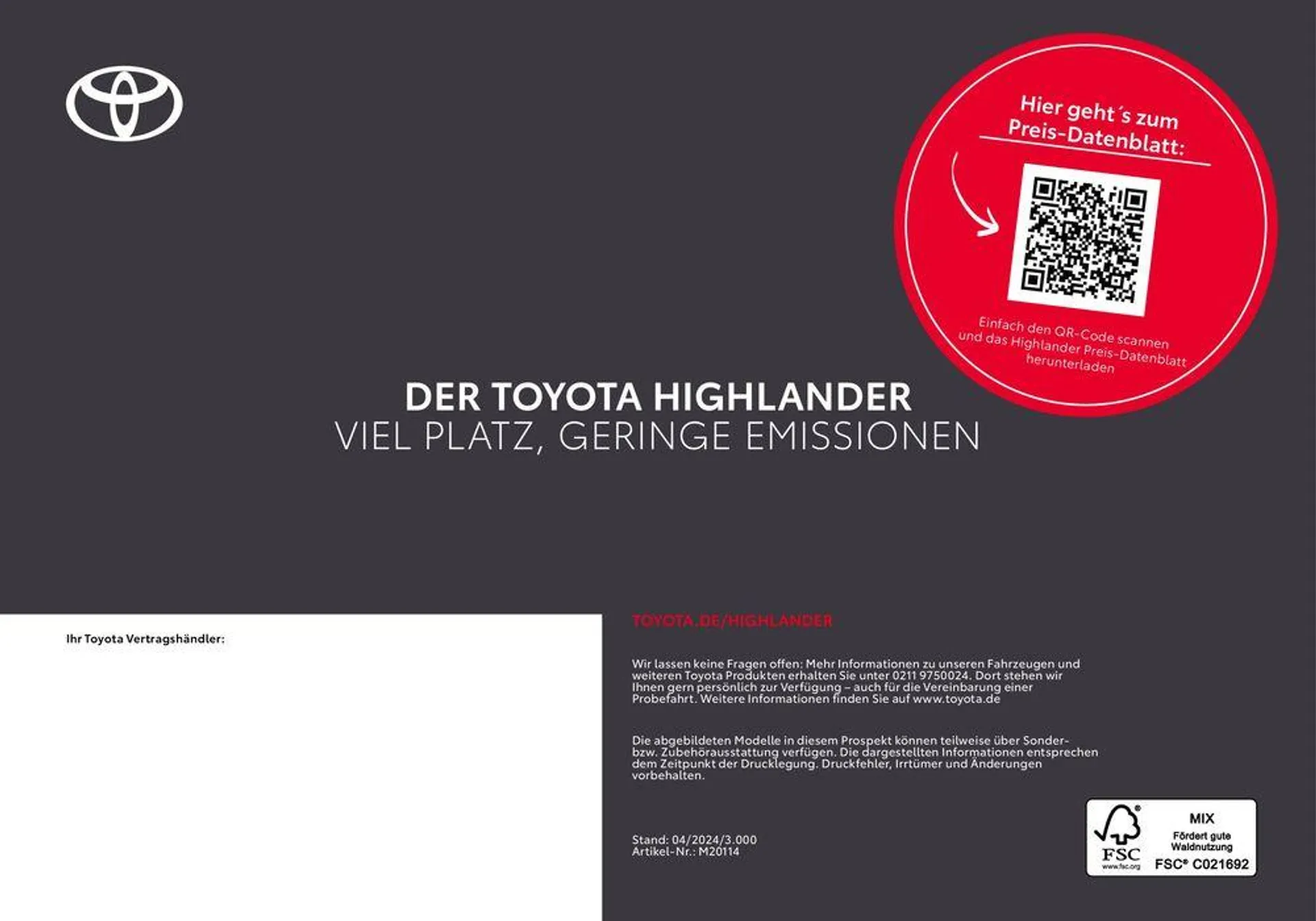 Toyota Highlander von 15. Mai bis 15. Mai 2025 - Prospekt seite 19