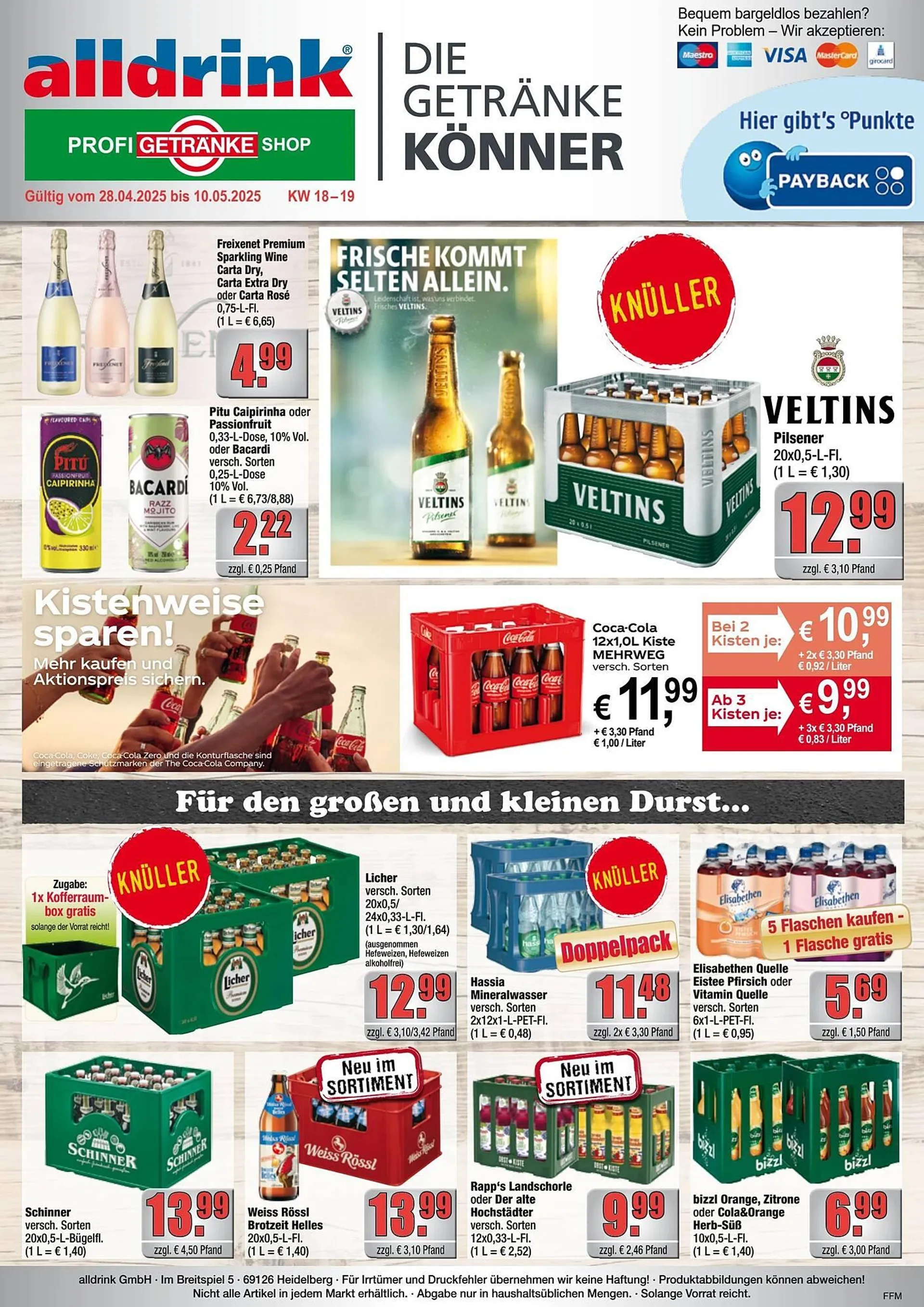 alldrink Prospekt von 28. April bis 10. Mai 2025 - Prospekt seite 1